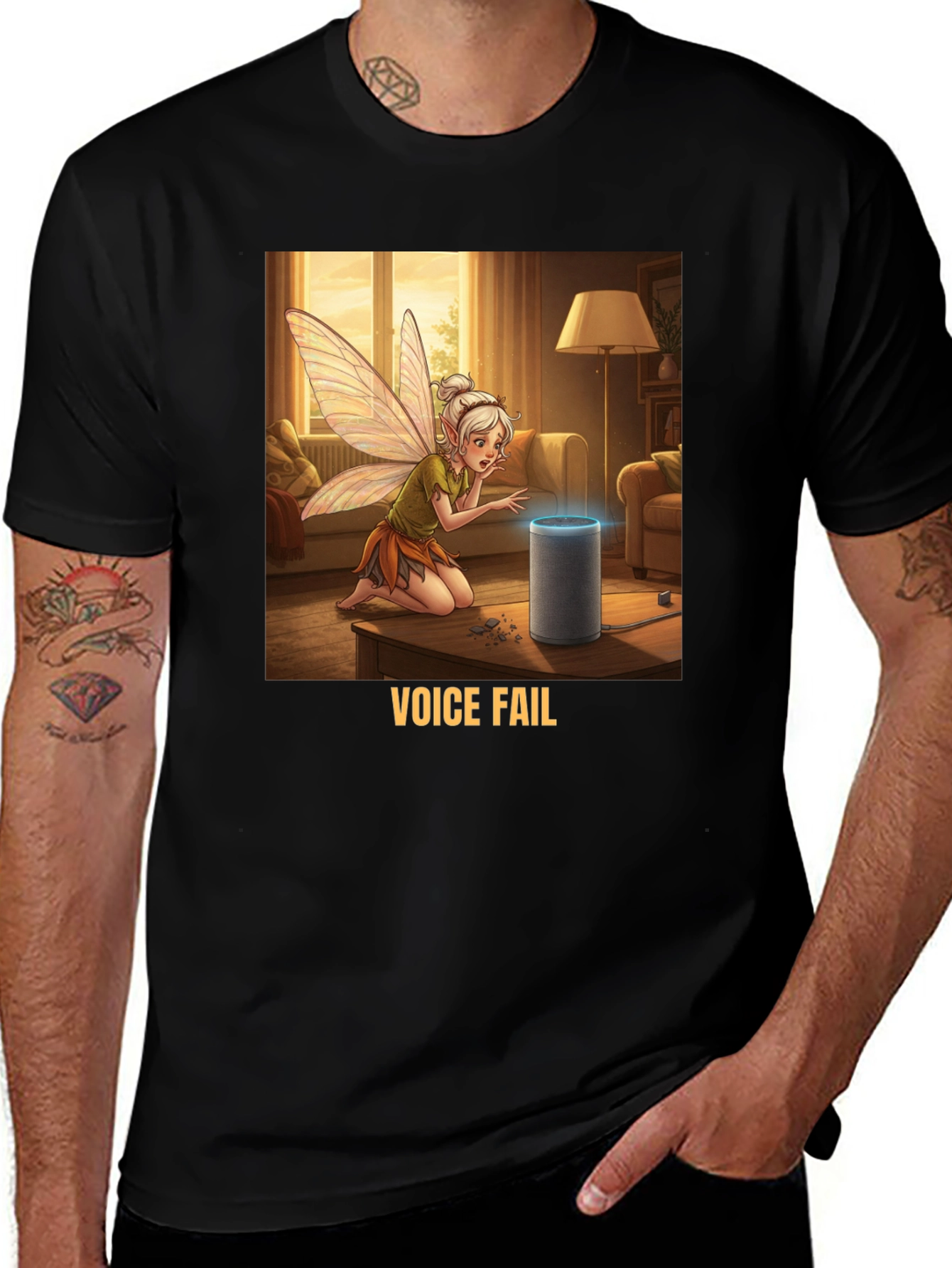 Variant 25 of Voice Fail Fairy Graphic Tee - Smart Home Humor