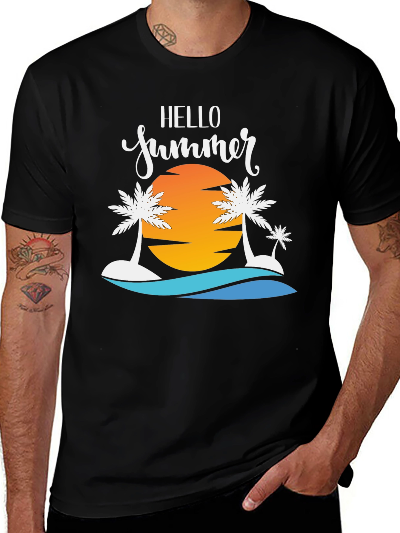 Variant 8 of Hello Summer Graphic Tee - Beach Vibes