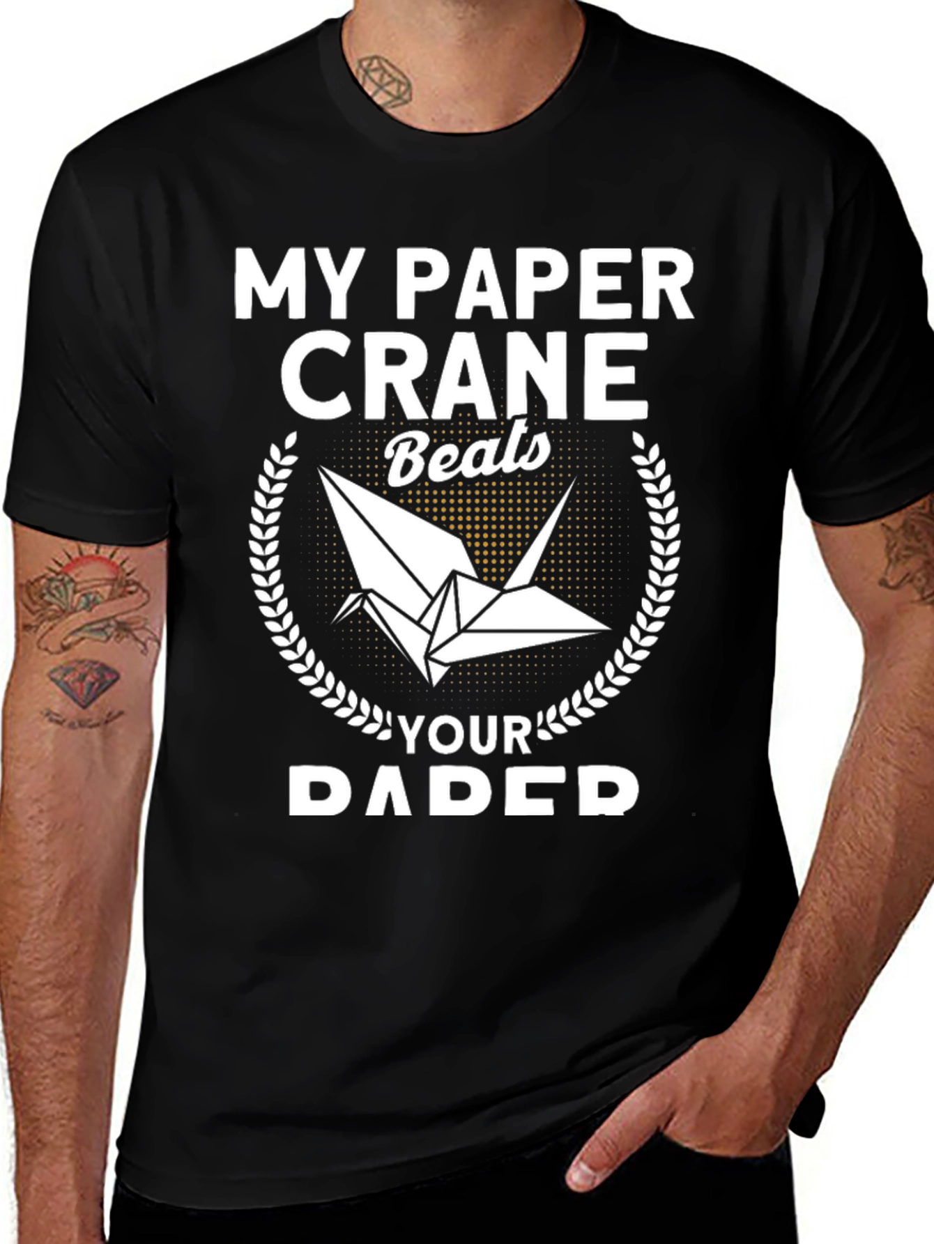 Variant 24 of Paper Crane Beats Paper T-Shirt