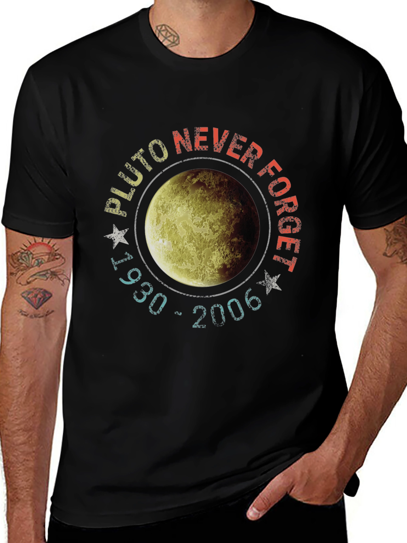 Pluto Never Forget T-Shirt - Retro Space Design