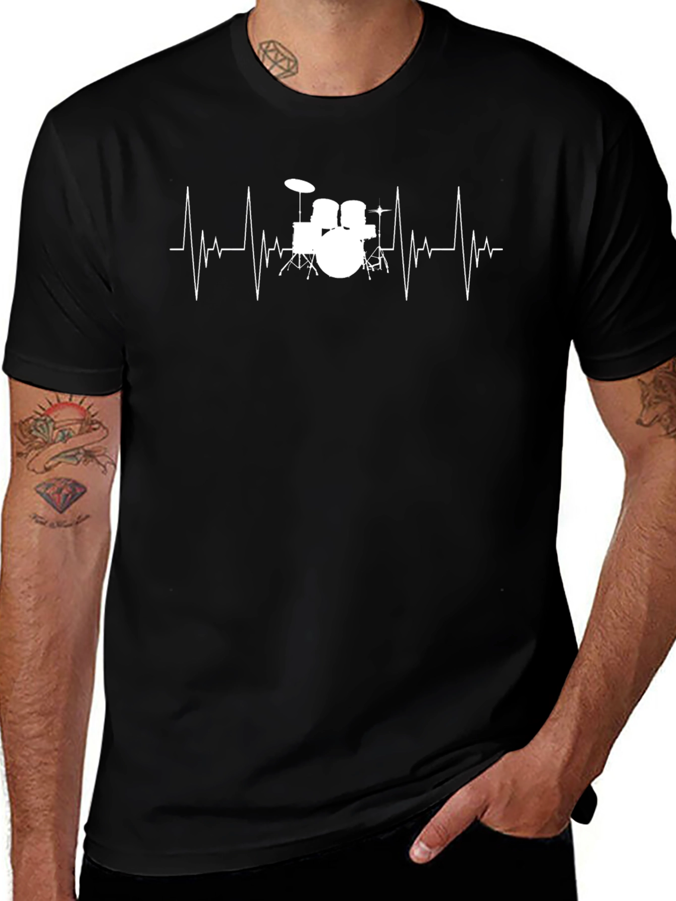 Drumbeat T-Shirt - Musician's Heartbeat Tee