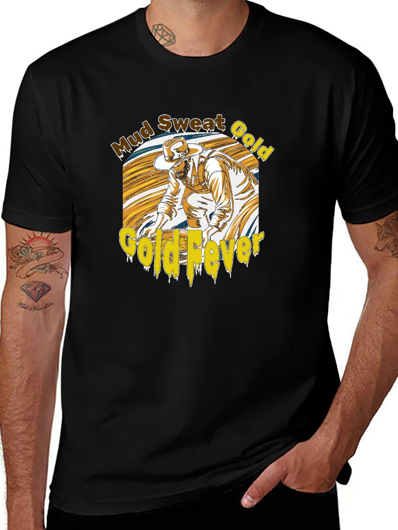 Mud Sweat Gold Fever T-Shirt Prospector Graphic Tee