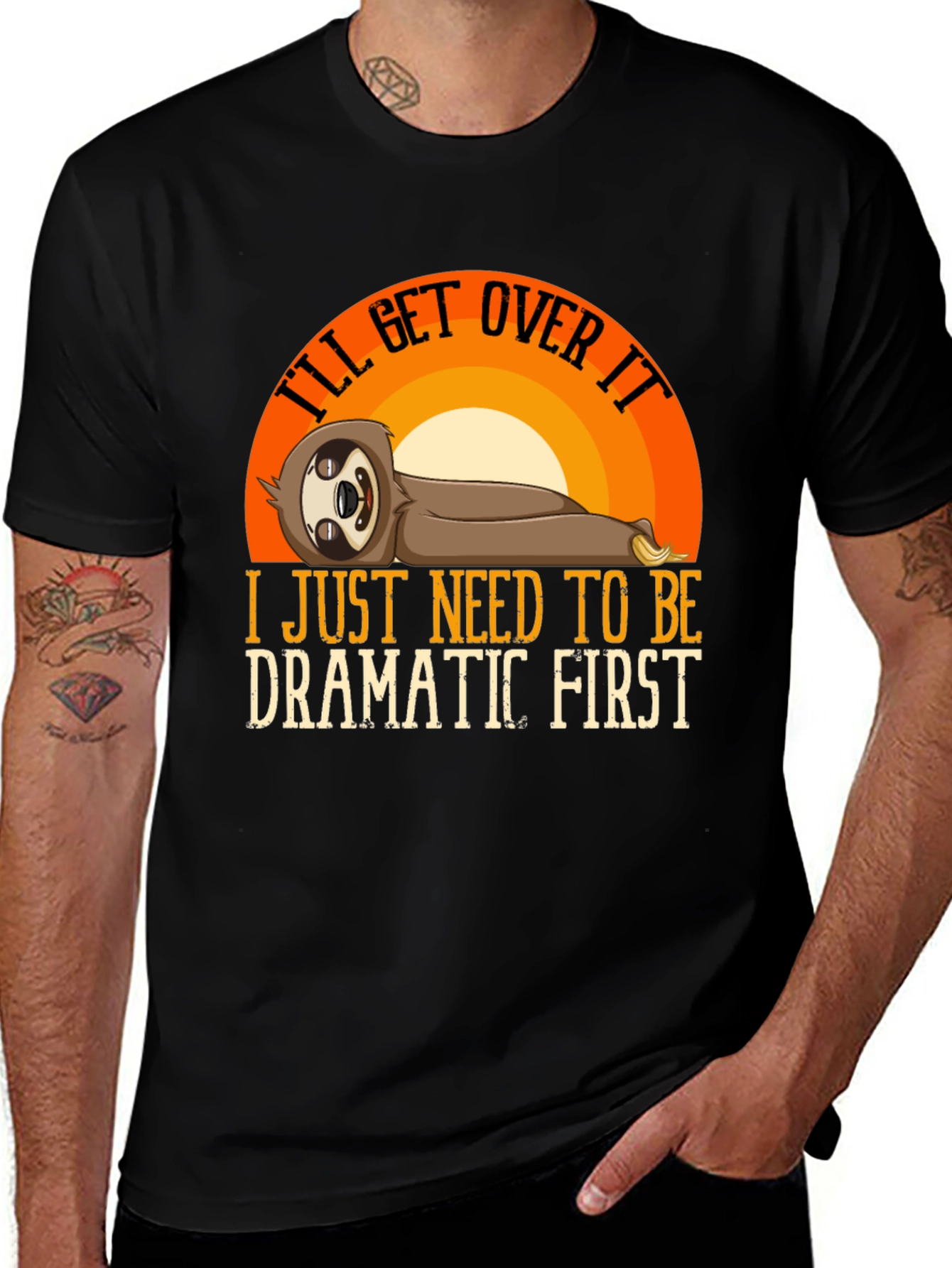 Black I'll Get Over It Sloth T-Shirt main image