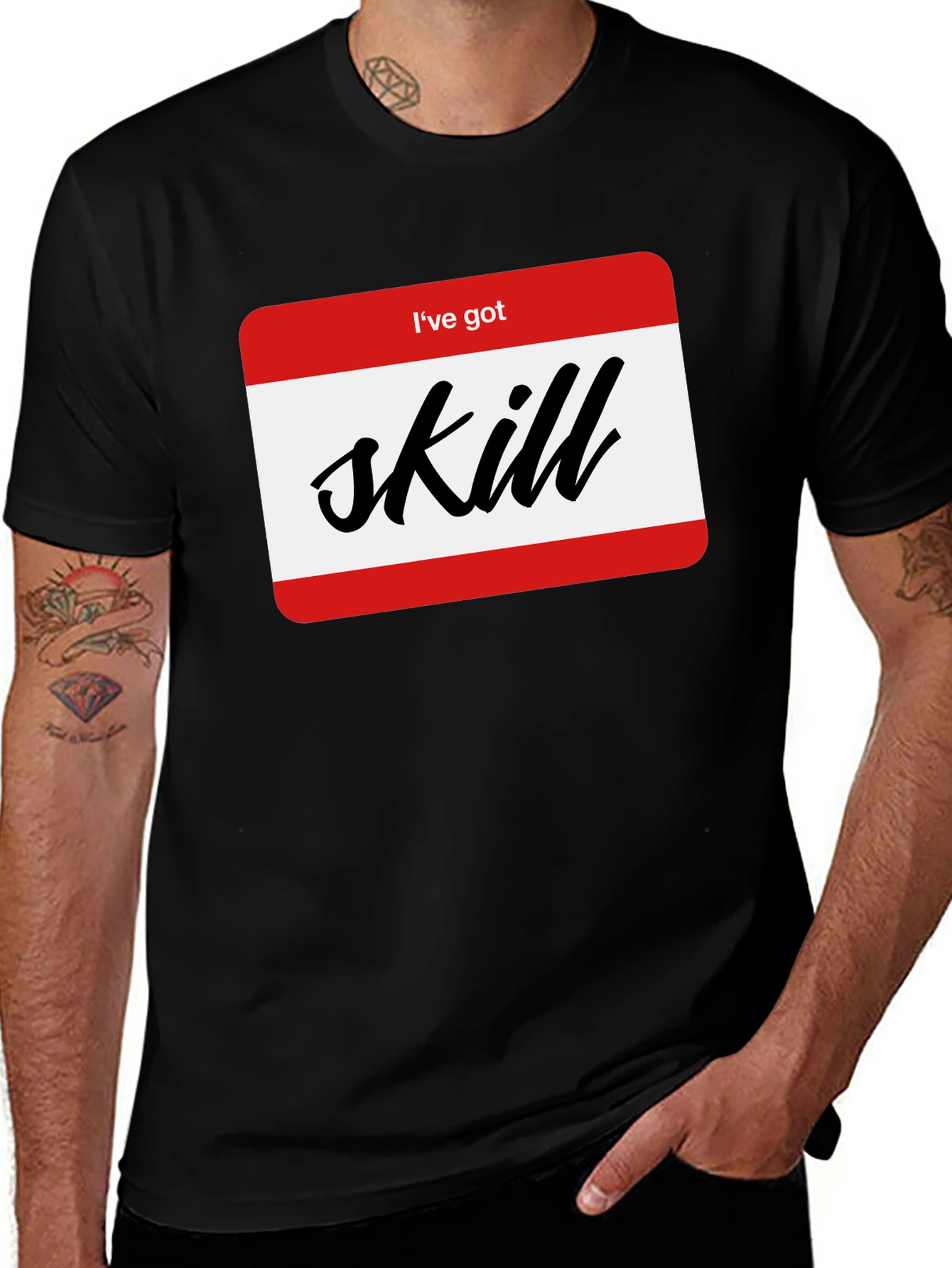 Variant 7 of I've Got Skill Graphic Tee - Black Casual T-Shirt