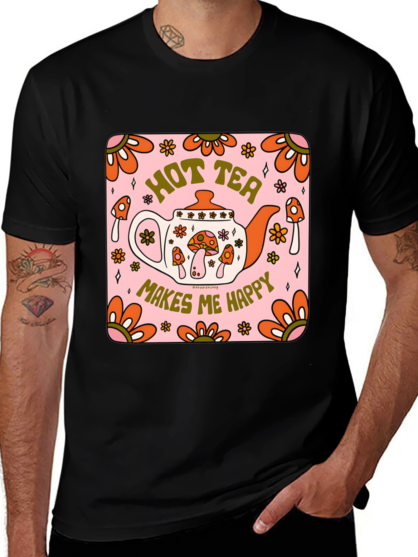 Variant 17 of Hot Tea Makes Me Happy Graphic Tee