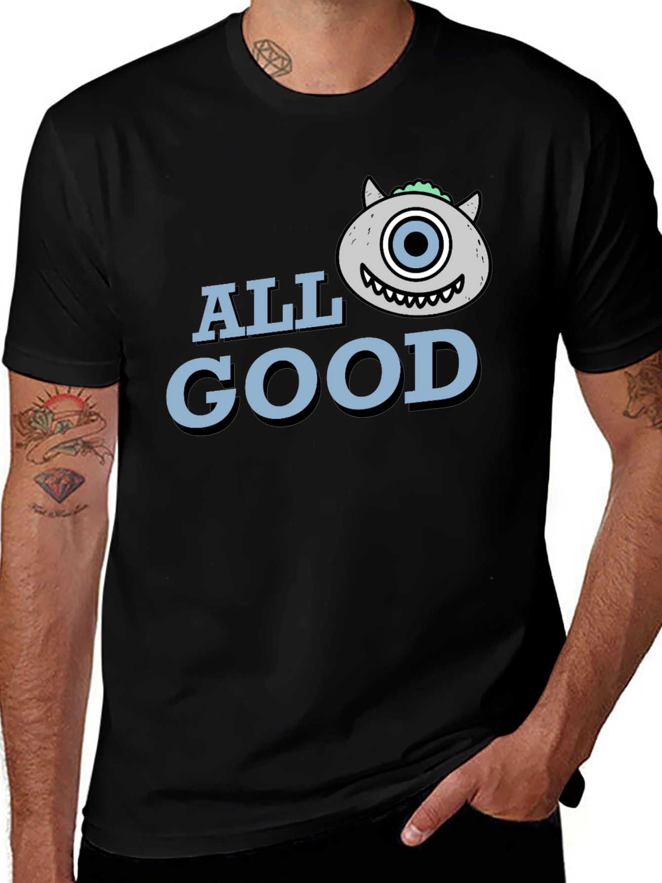 All Good Monster Graphic Black T-Shirt