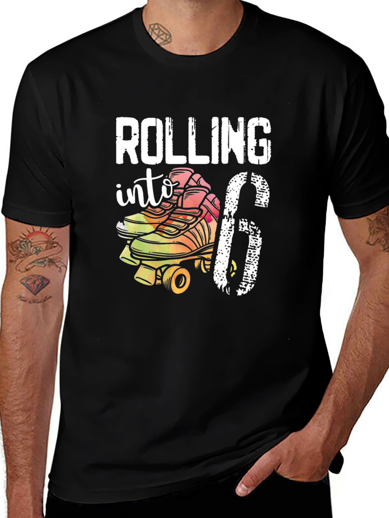Rolling Into 6th Birthday Roller Skate T-Shirt