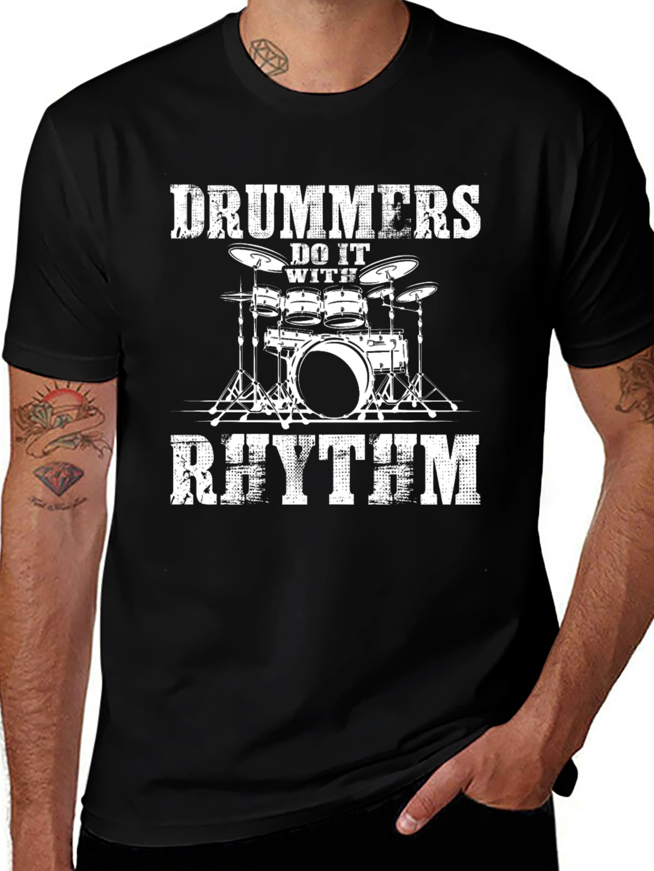 Variant 27 of Drummers Do It With Rhythm Graphic T-Shirt