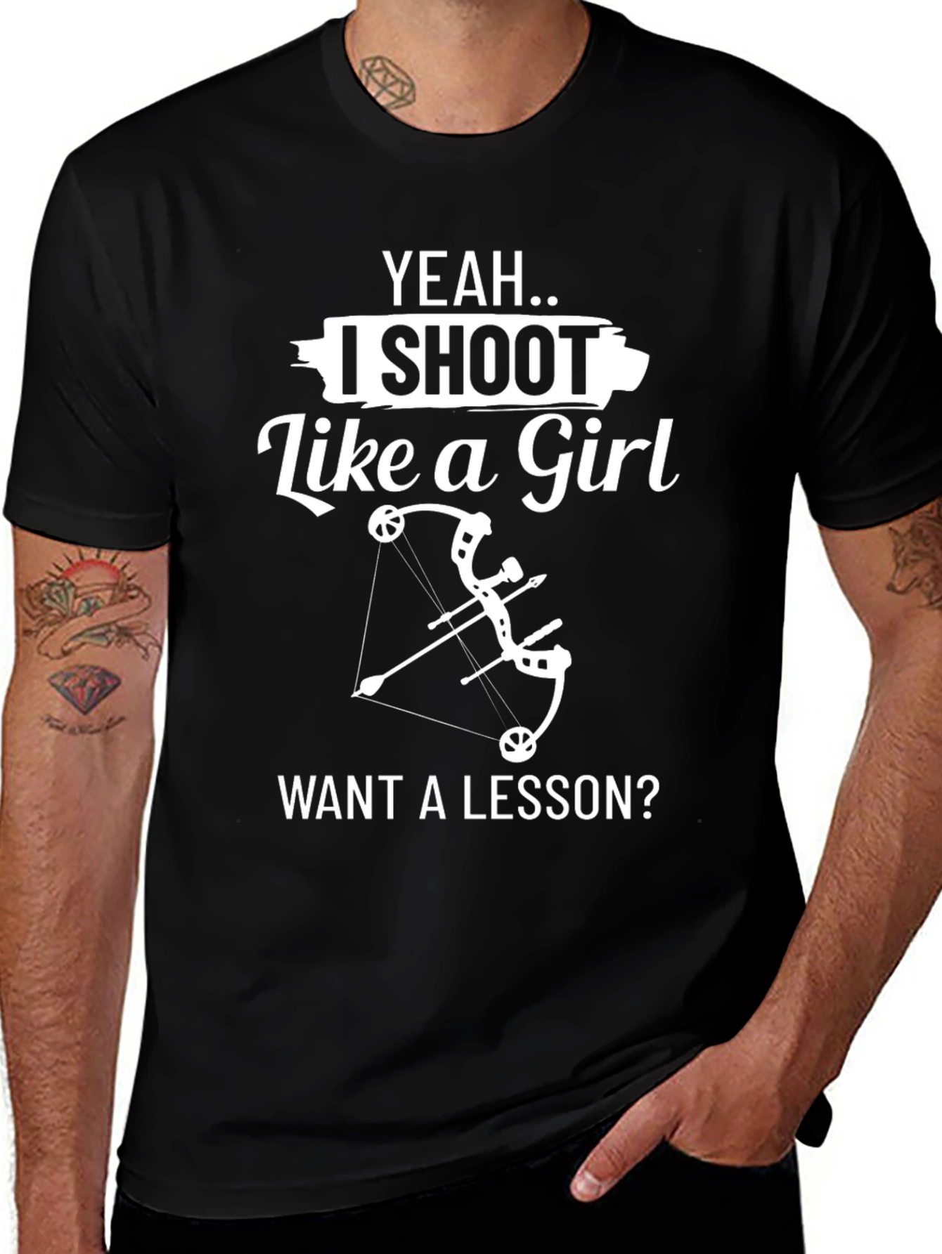 Variant 18 of Yeah I Shoot Like A Girl T-Shirt Funny Archery Tee