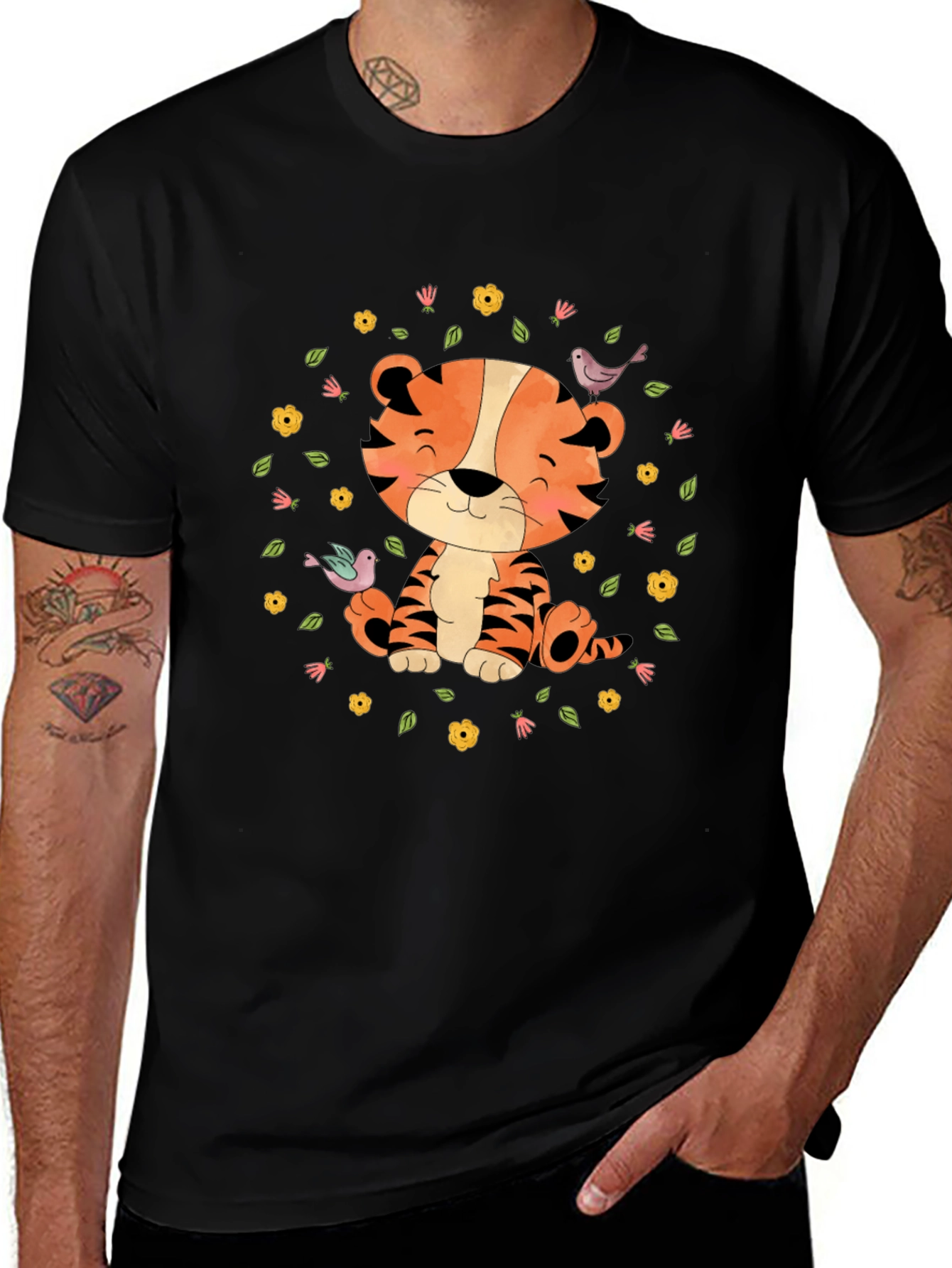 Variant 29 of Cute Tiger T-Shirt: Cartoon Animal Graphic Tee