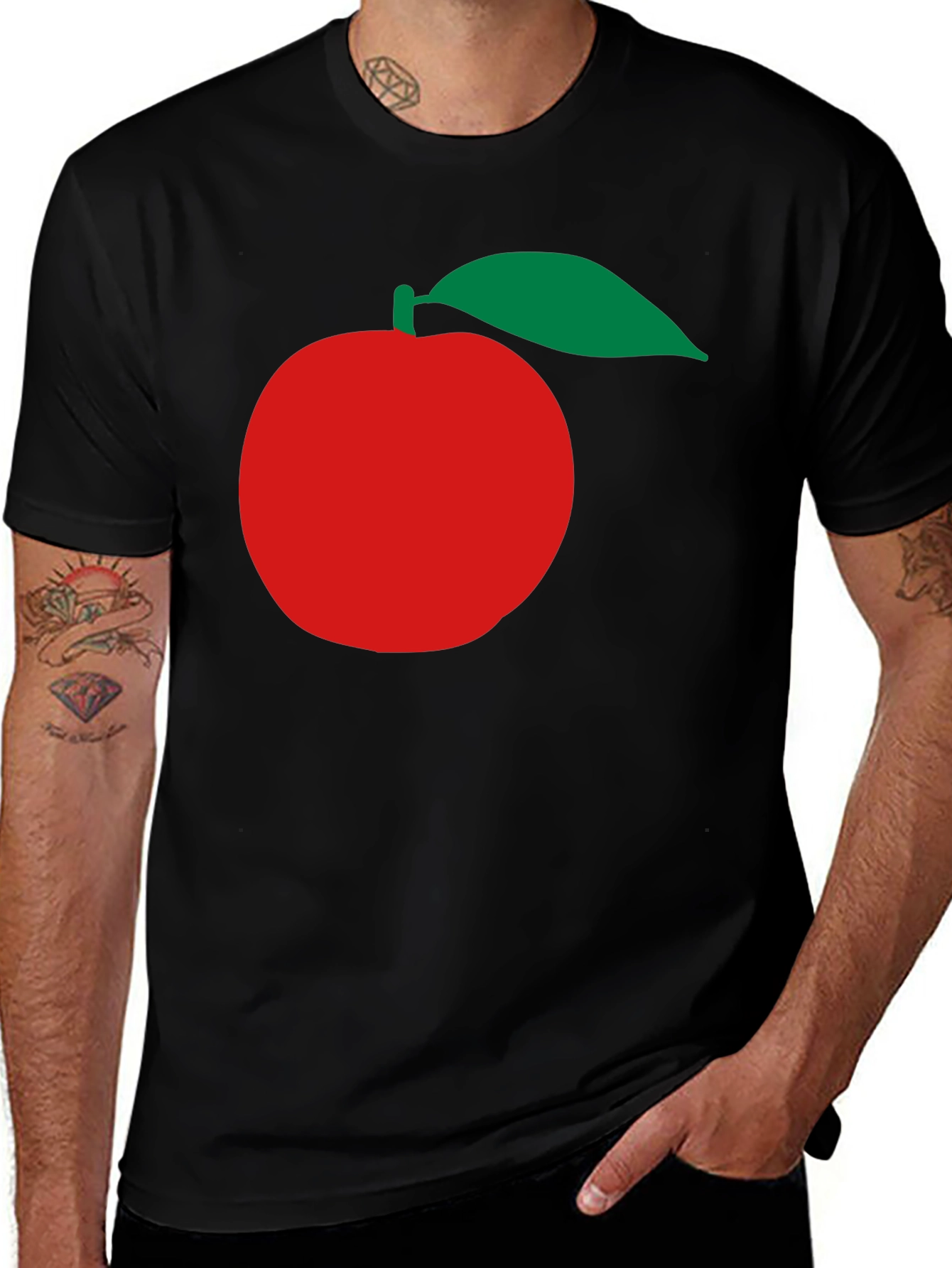 Variant 6 of Apple Graphic Black T-Shirt