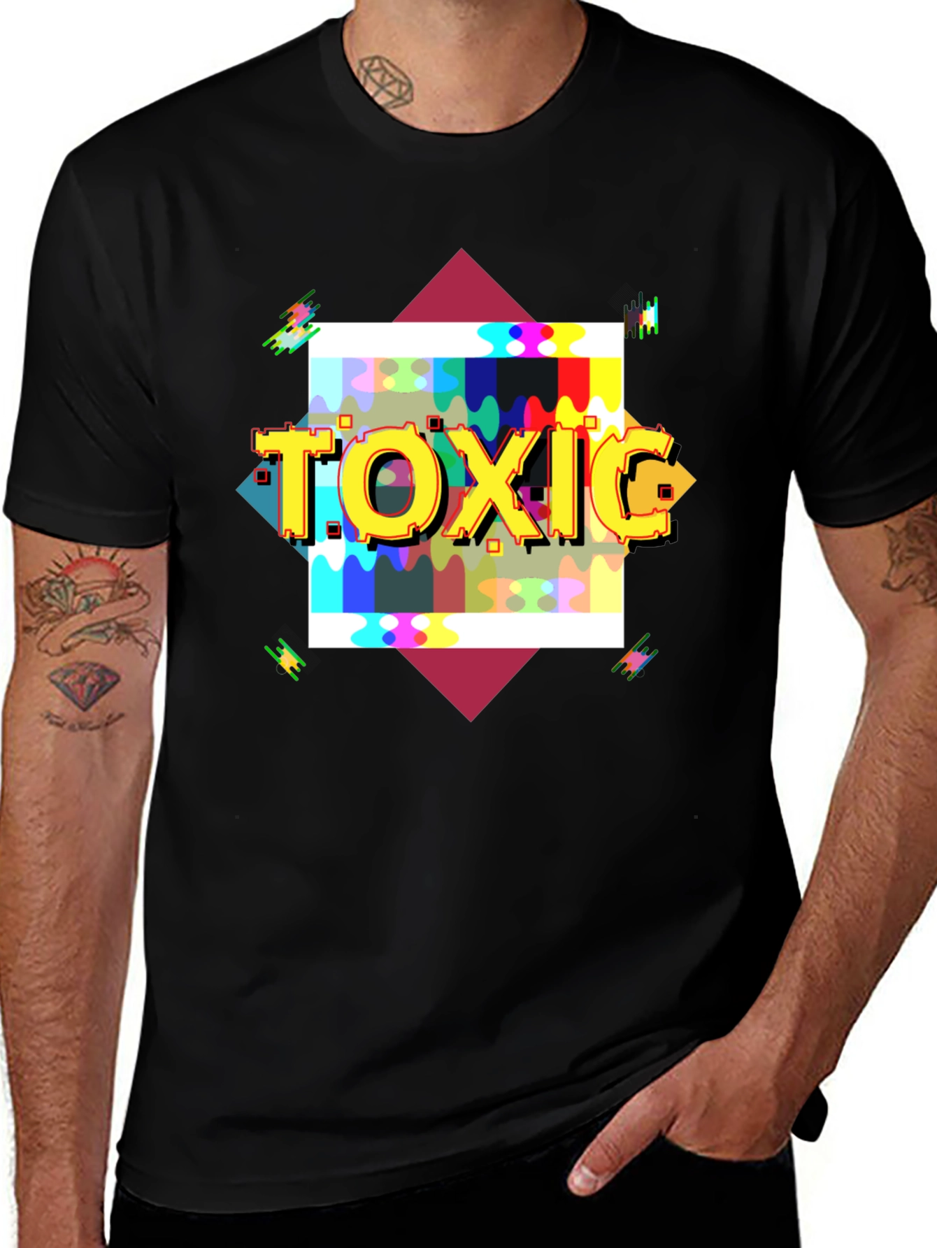 Variant 26 of Toxic Graphic Print T-Shirt - Men's Casual Tee