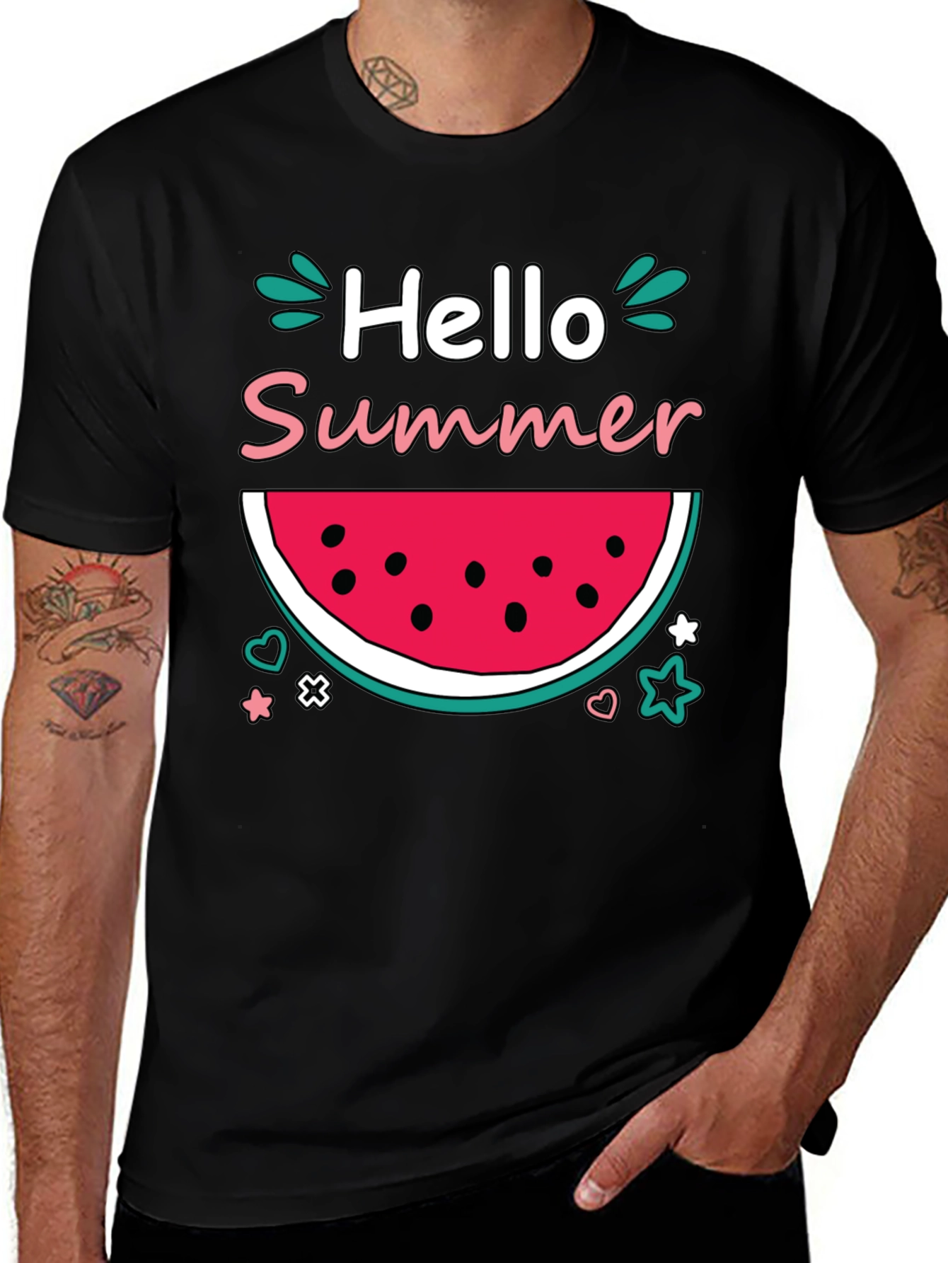 Variant 20 of Hello Summer Watermelon Graphic T-Shirt