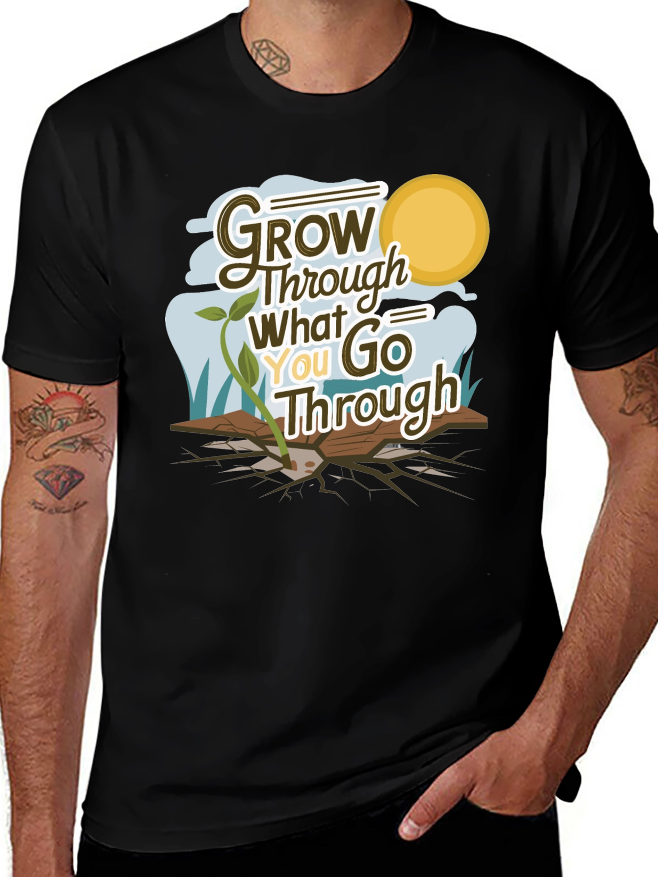 Variant 7 of Growth T-Shirt: Grow Through What You Go Through