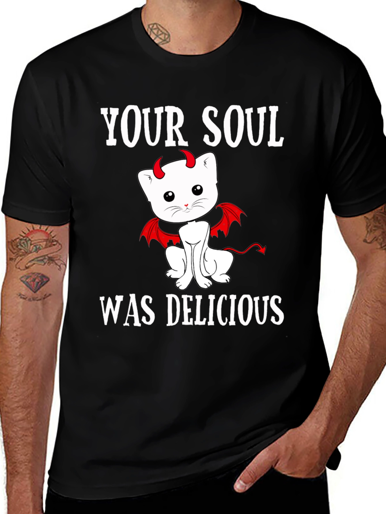 Variant 21 of Your Soul Was Delicious T-Shirt - Devil Cat