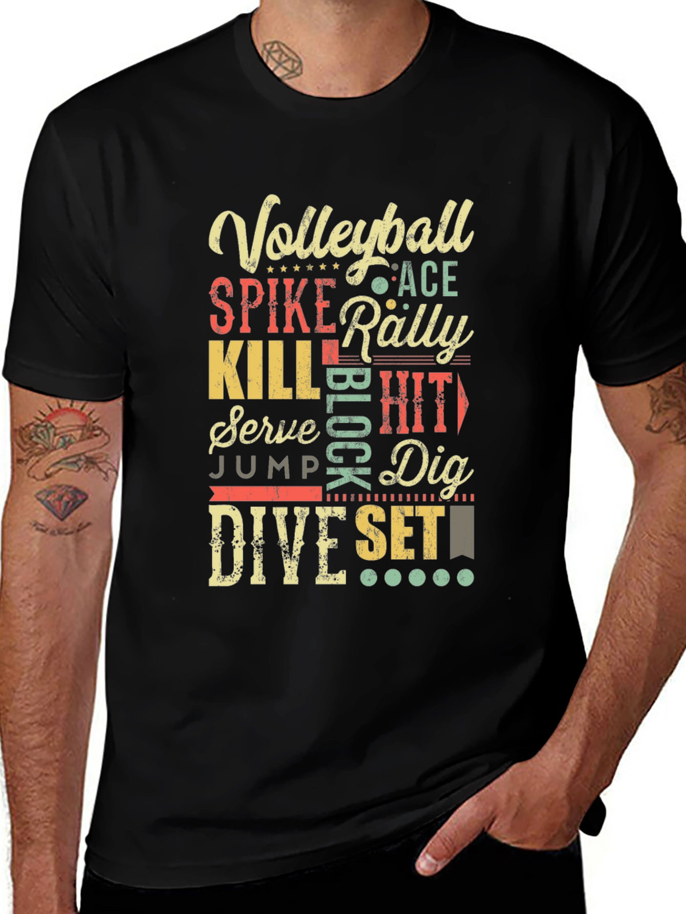 Variant 8 of Volleyball Word Art Graphic Tee