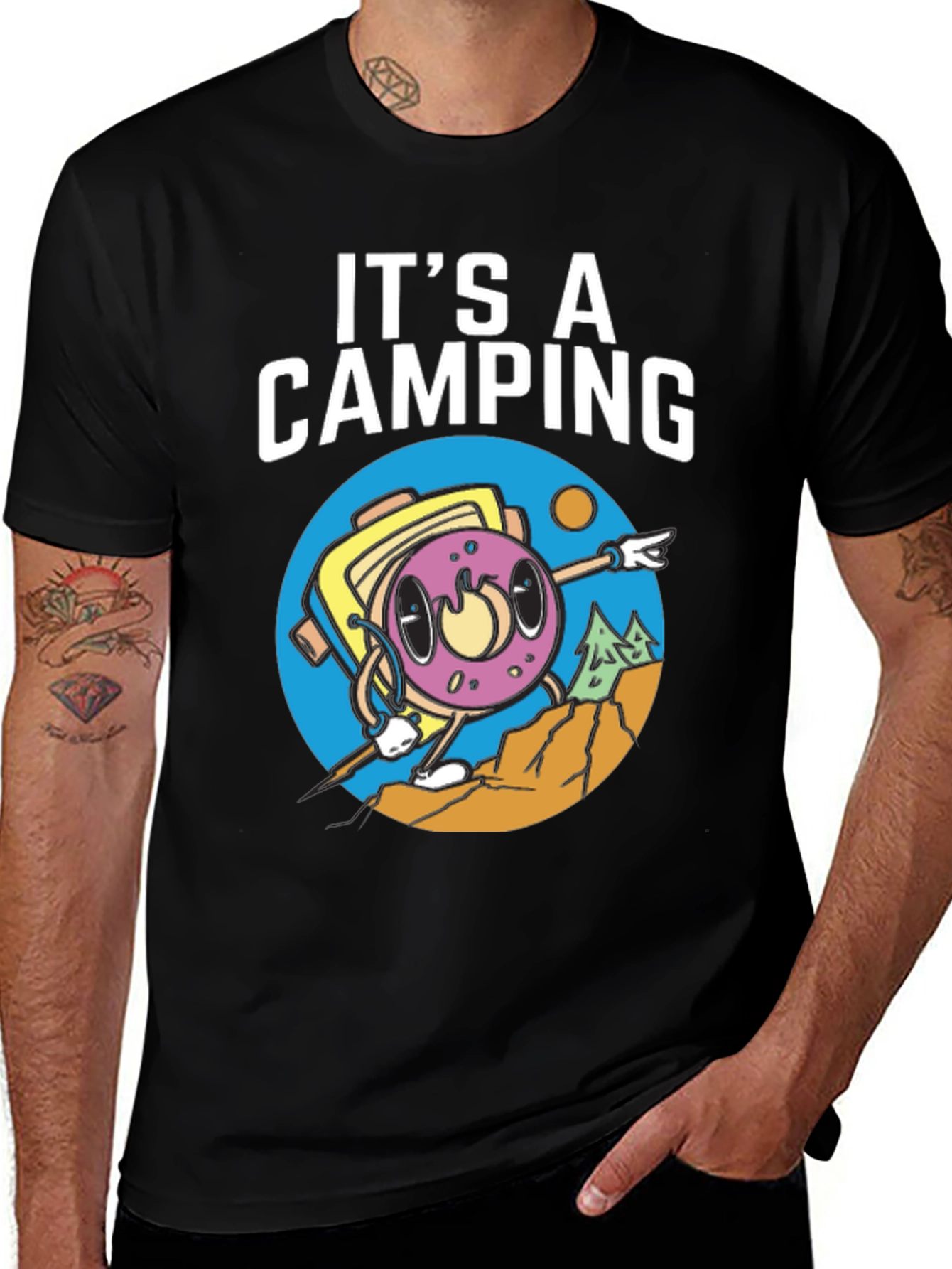 Variant 27 of Camping Donut Graphic Tee - Adventurous Humor
