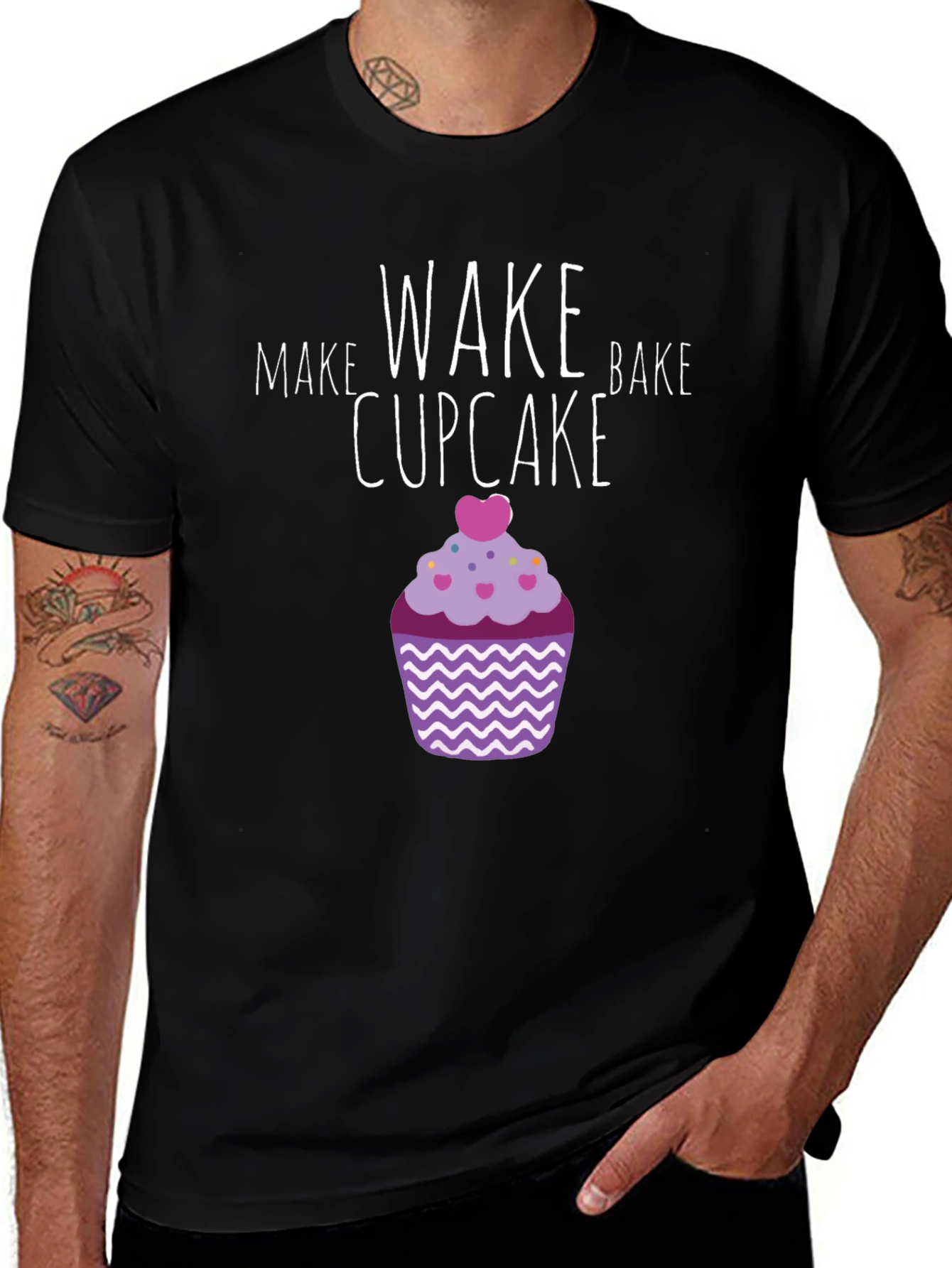 Variant 10 of Make Wake Bake Cupcake Graphic T-Shirt
