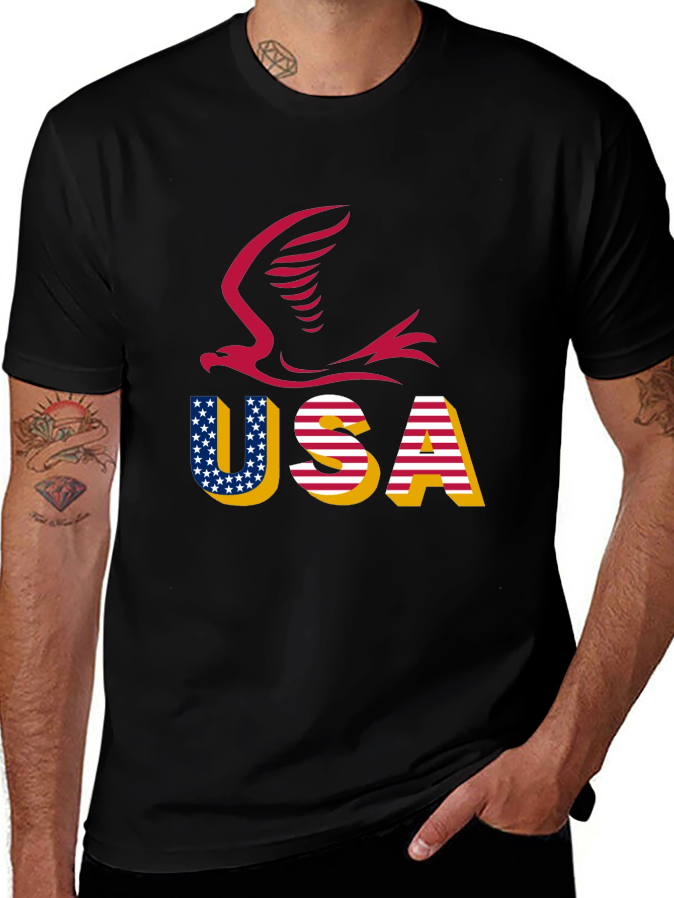 USA Eagle Graphic Tee - Patriotic Style