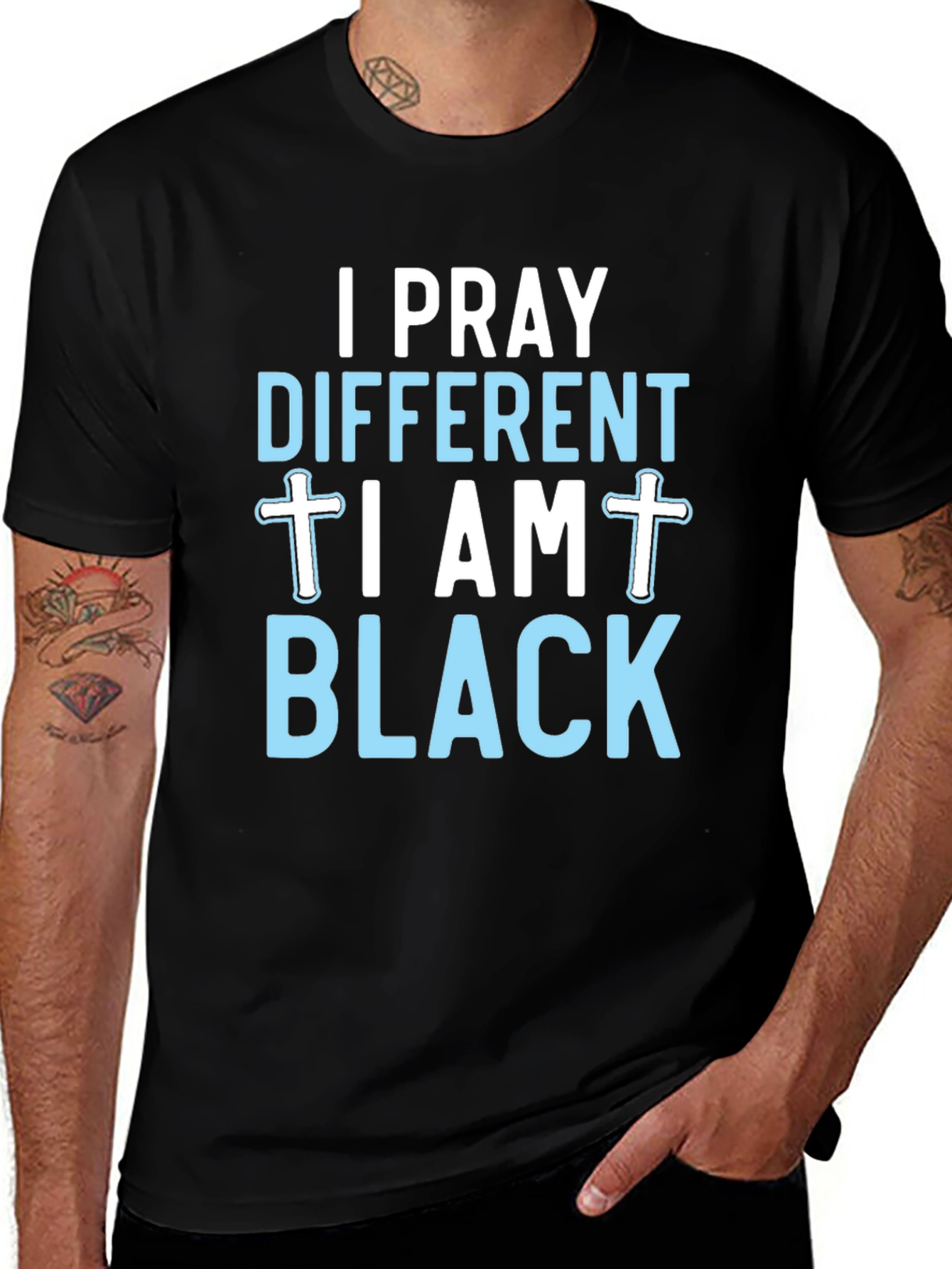 Variant 6 of I Pray Different, I Am Black T-Shirt