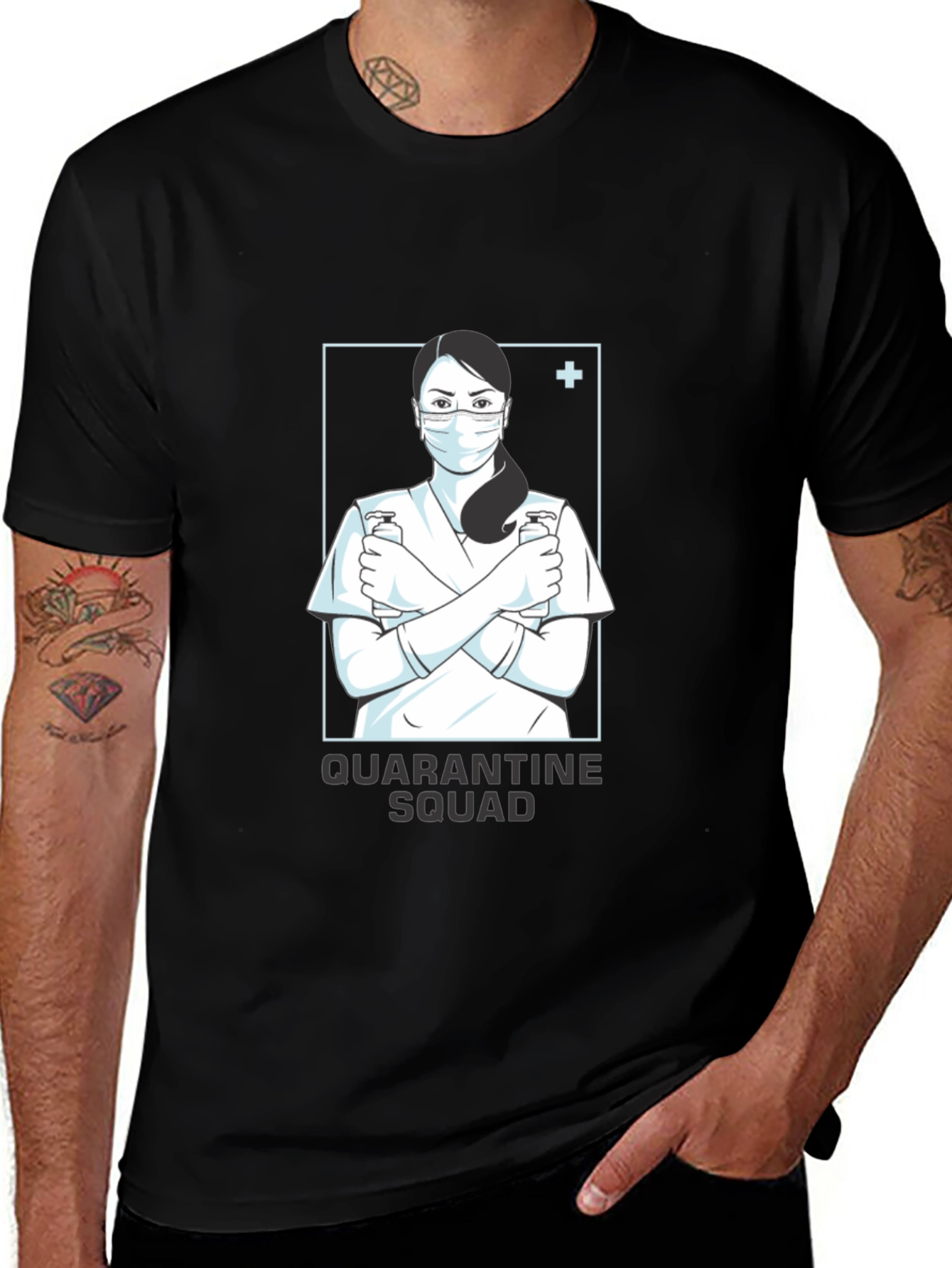 Variant 27 of Quarantine Squad Graphic Tee - Nurse Design