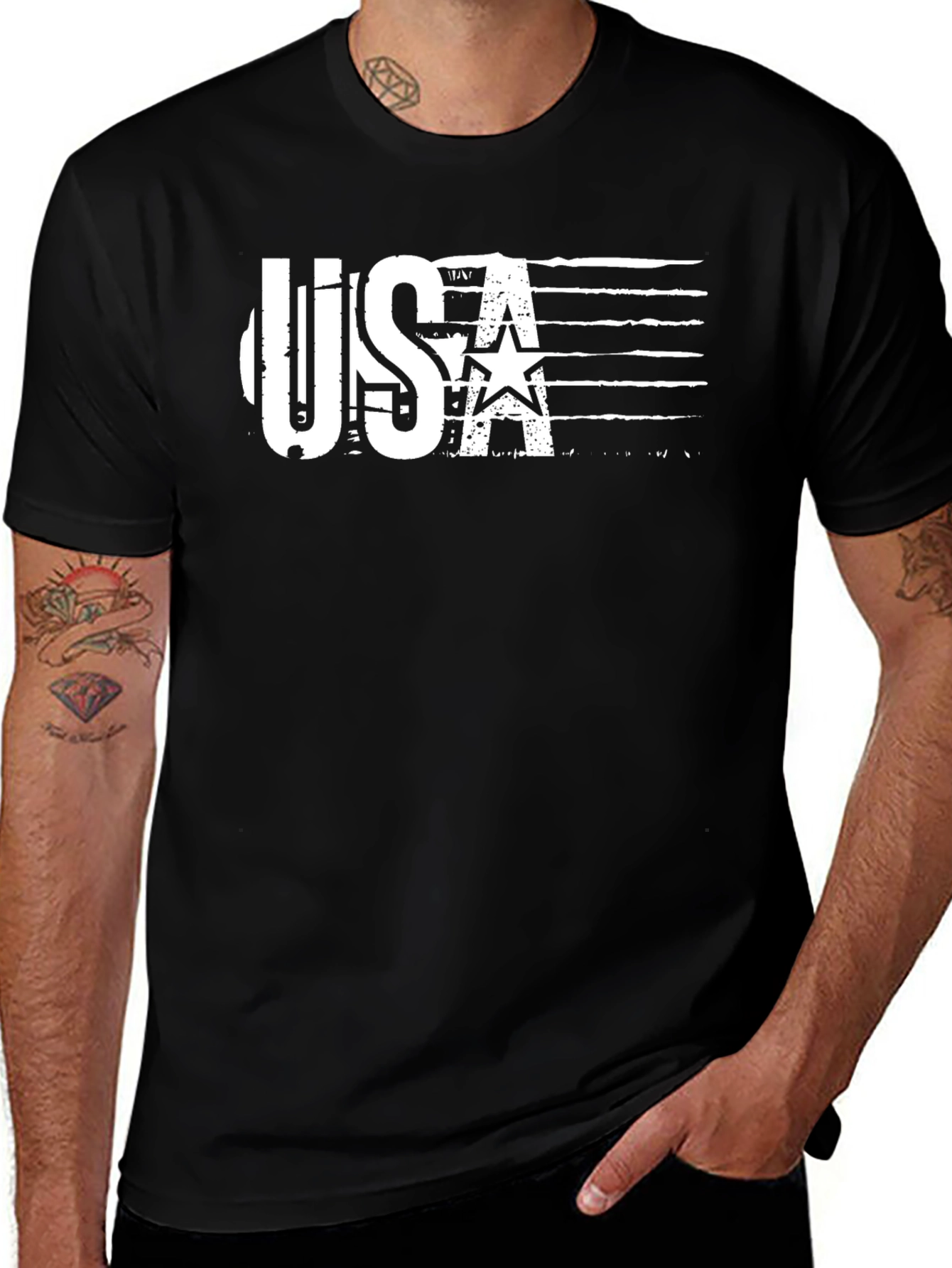 Variant 17 of USA Patriotic Graphic Tee - Black