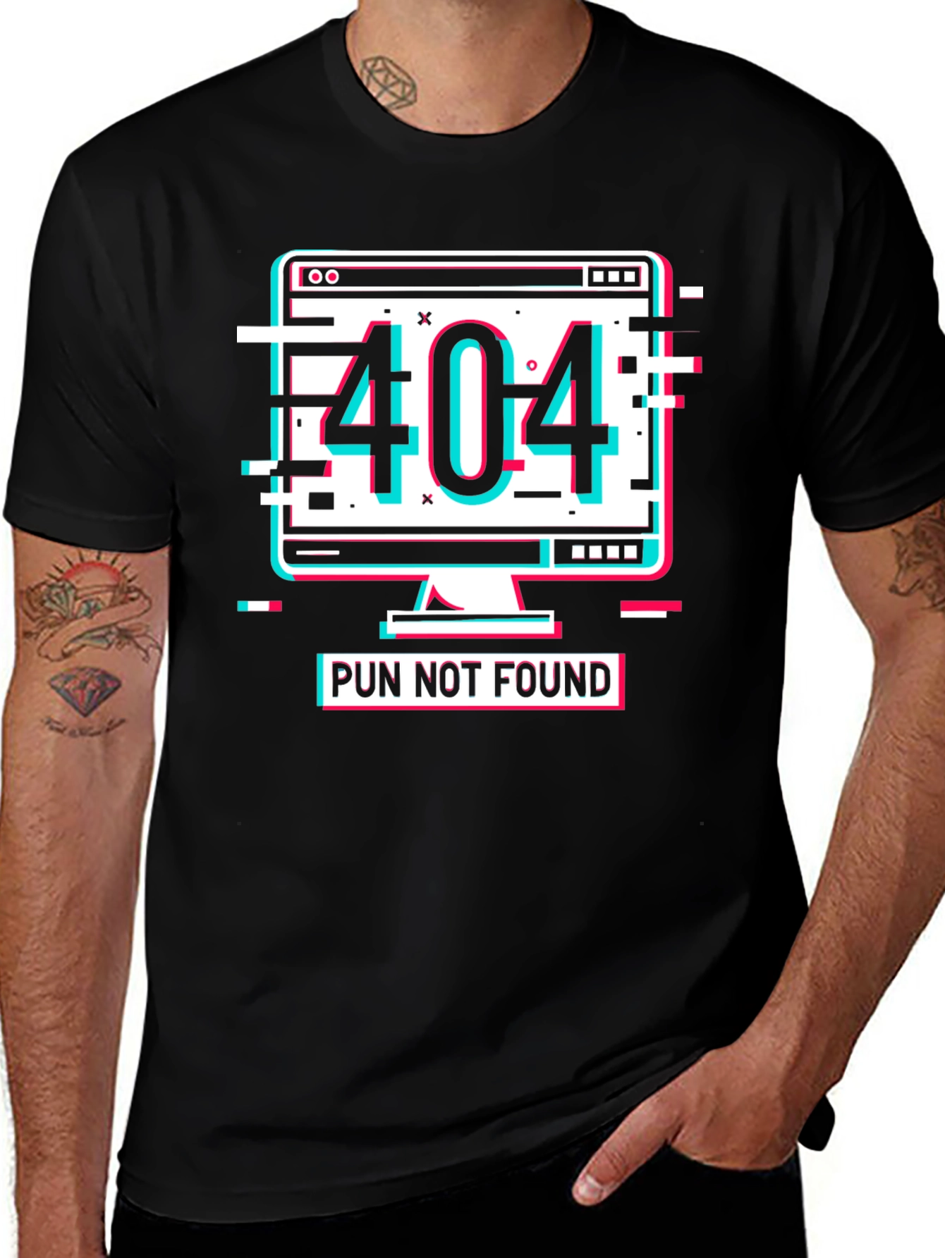 Variant 24 of 404 Pun Not Found Glitch Style T-Shirt
