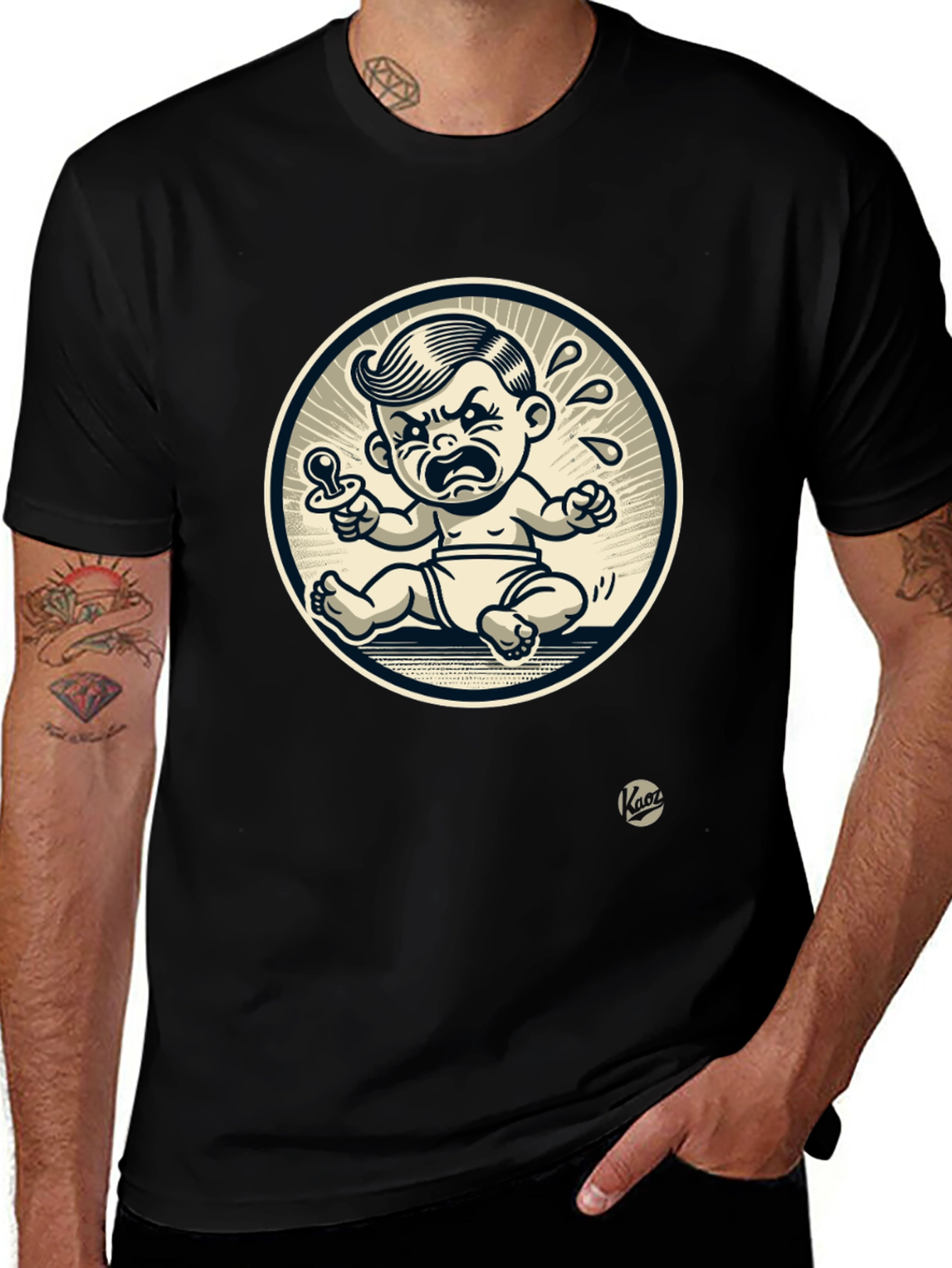 Variant 20 of Grumpy Baby Graphic Tee - Black Cotton T-Shirt