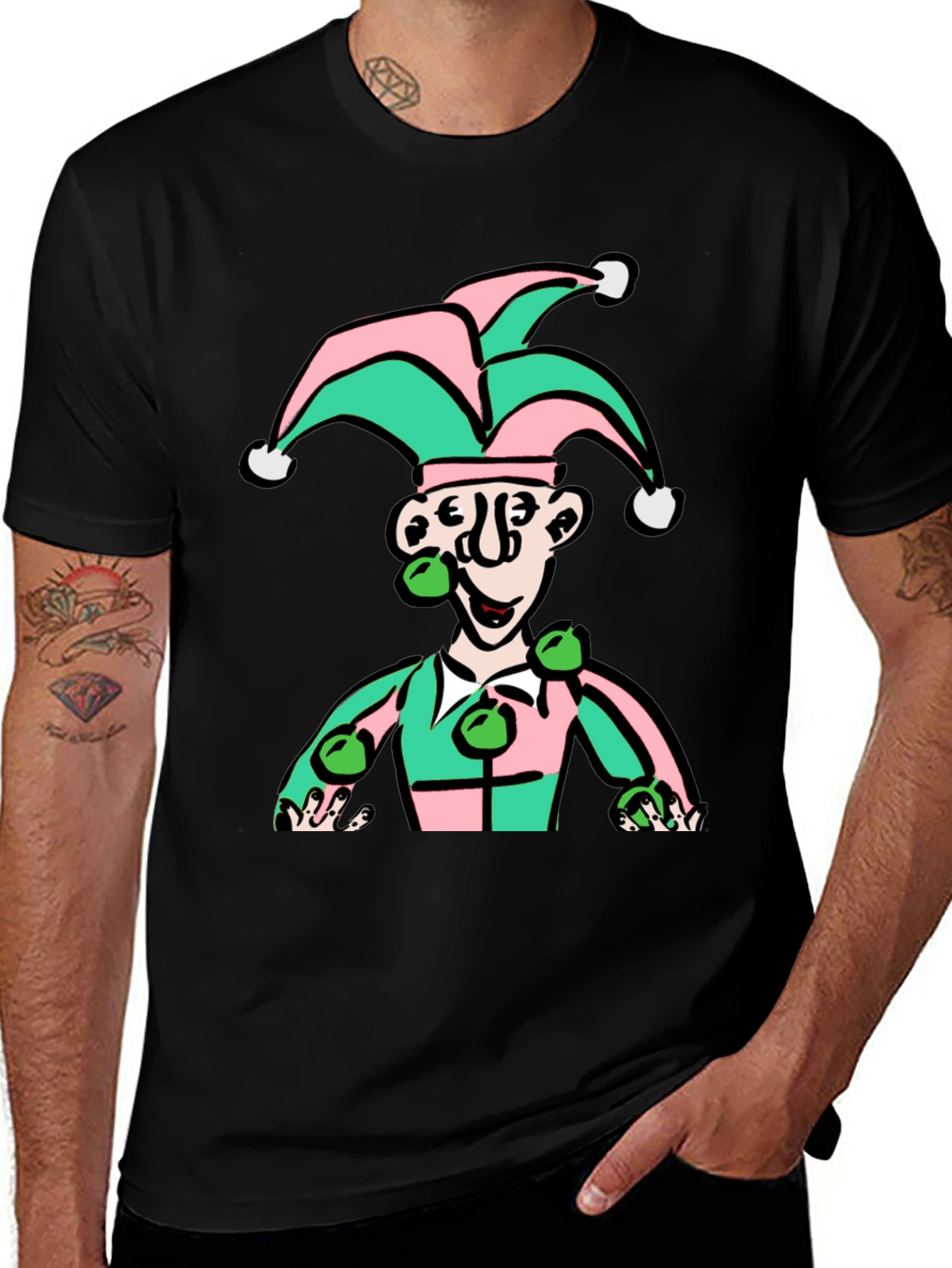 Variant 20 of Jester Graphic T-Shirt - Playful & Unique Design