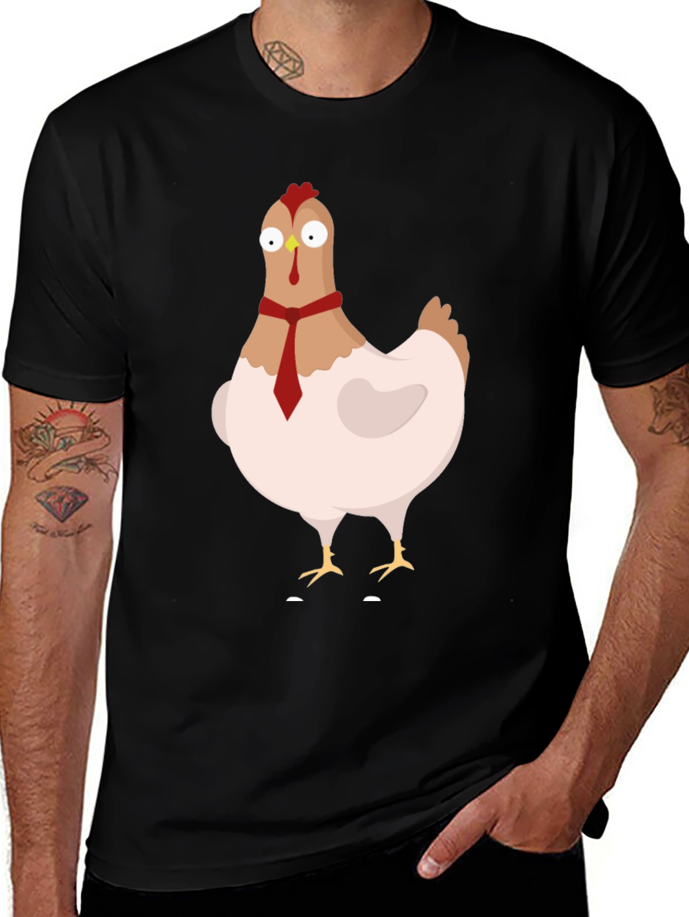 Variant 19 of Funny Chicken with Tie Graphic T-Shirt