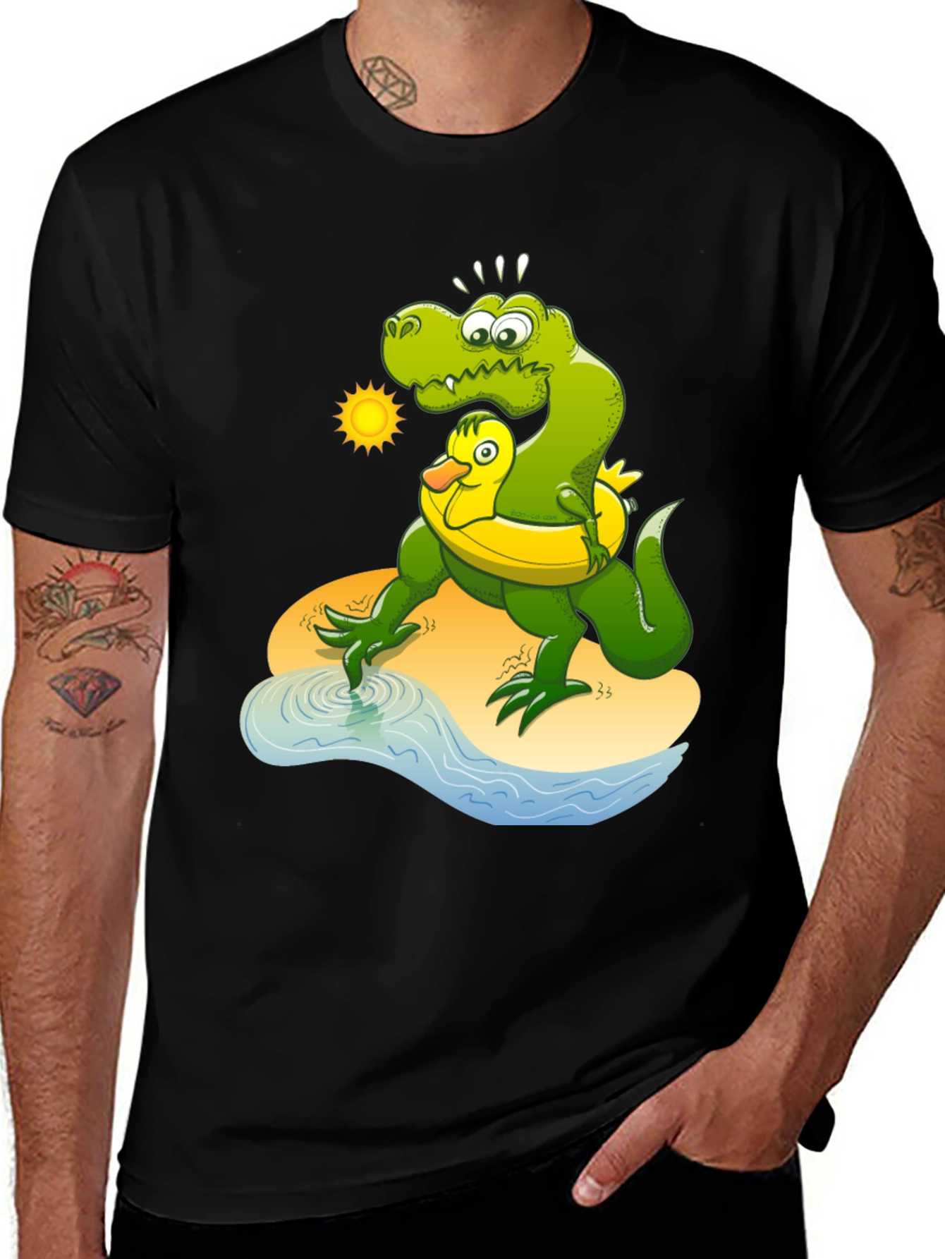 Variant 15 of Dino & Duck Beach T-Shirt