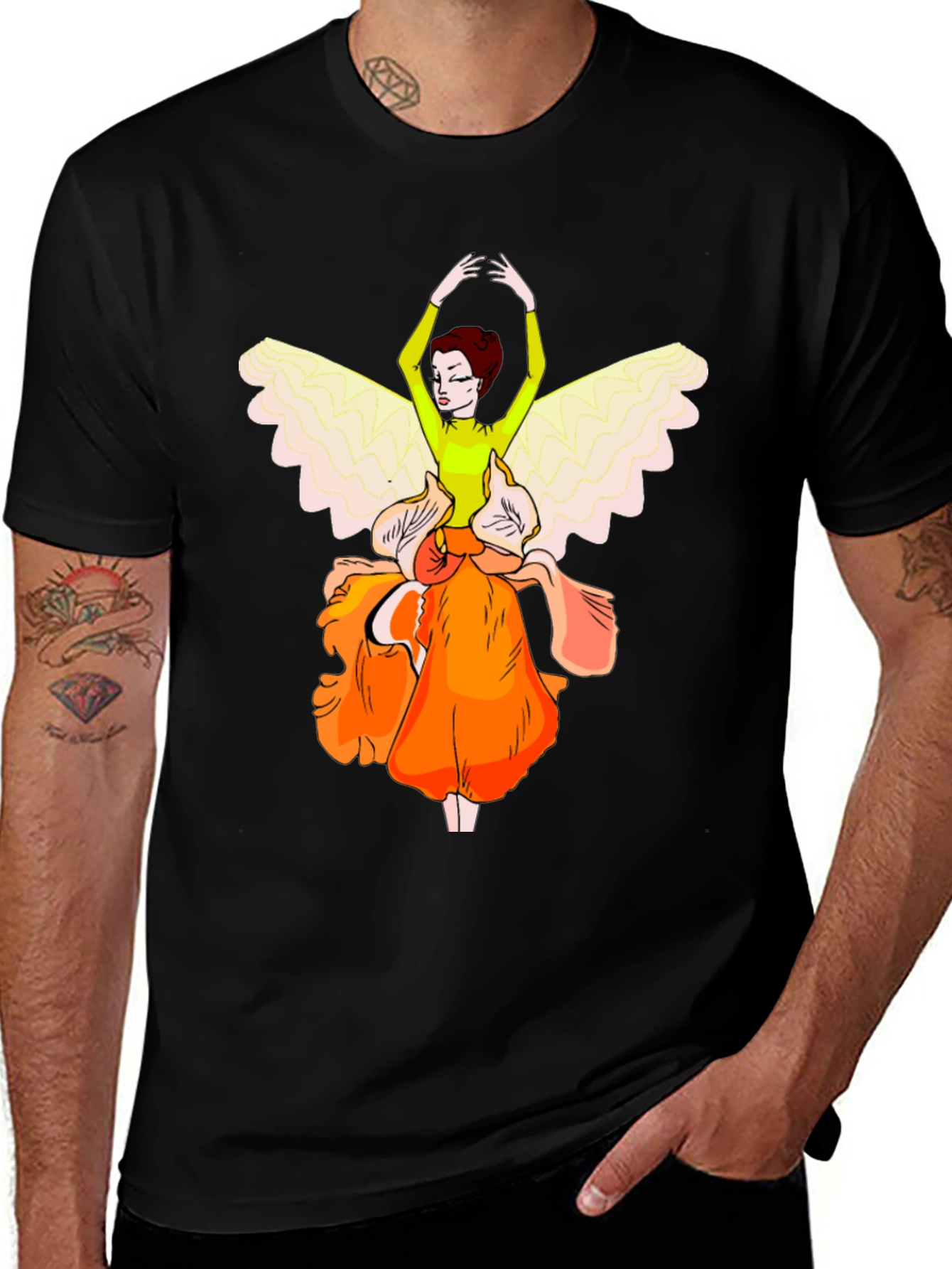 Floral Fairy Graphic Tee - Stylish Unisex T-Shirt