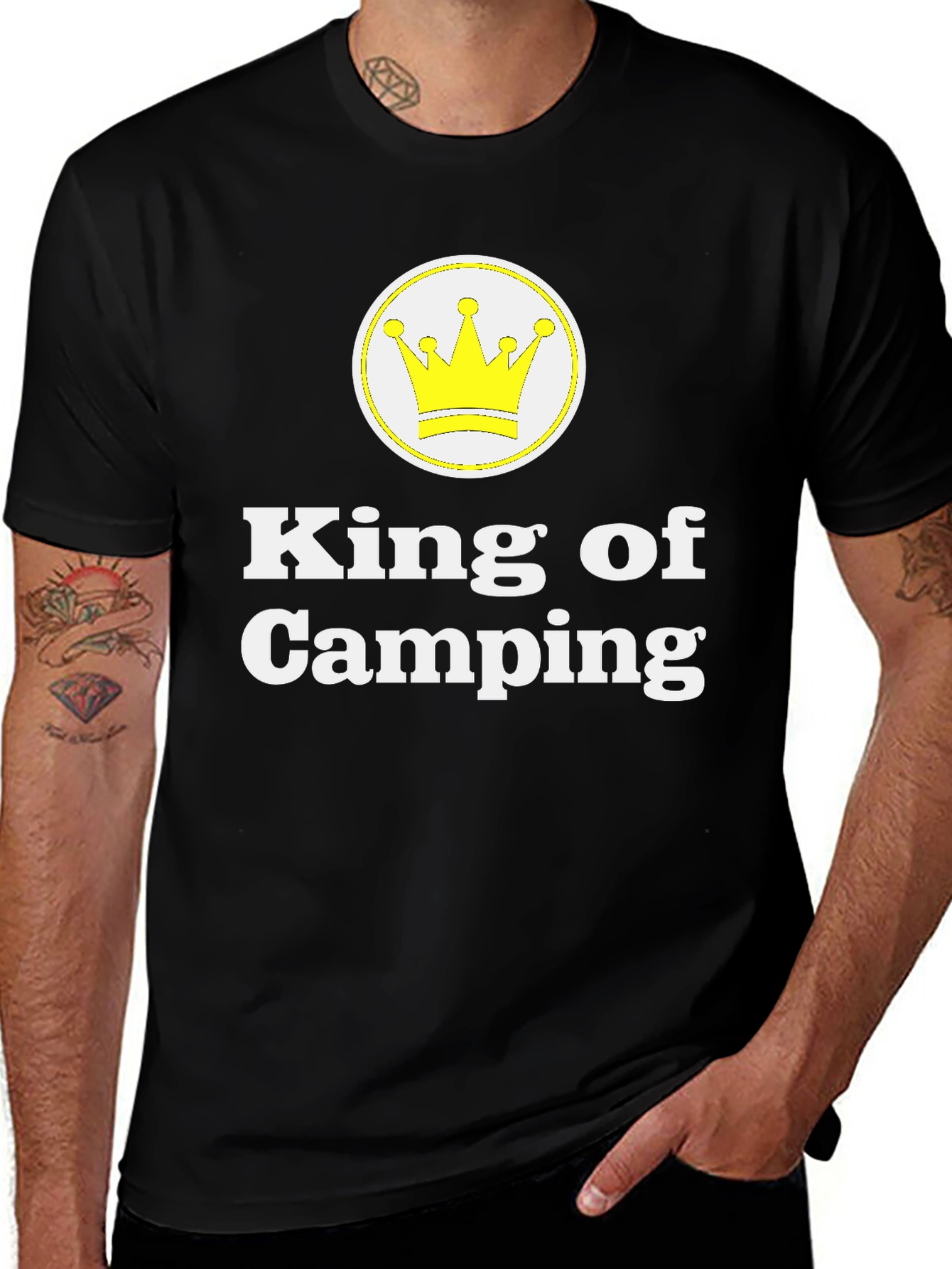 Variant 21 of King of Camping T-Shirt - Black Crew Neck