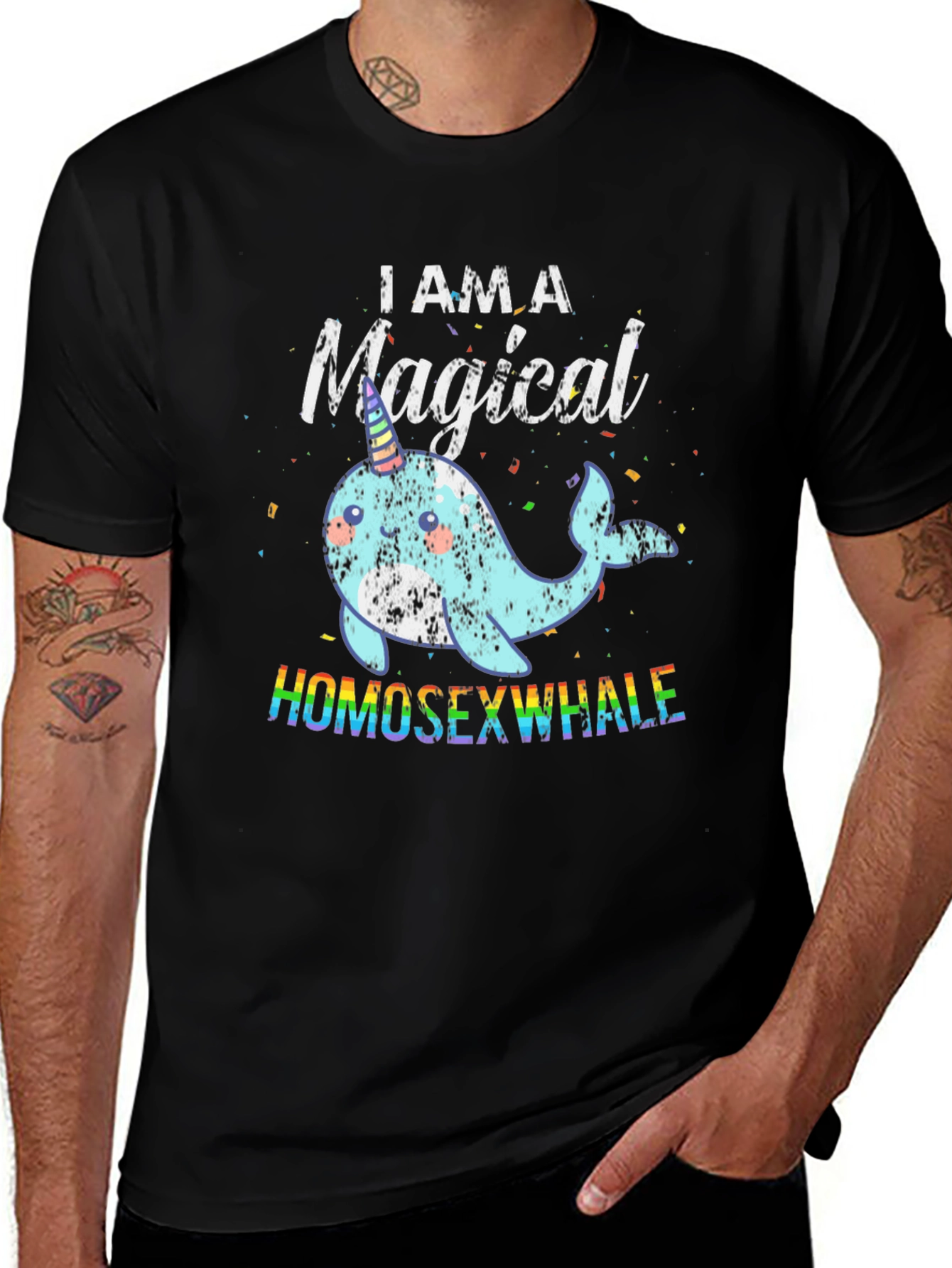 Variant 27 of Magical Homosexwhale Graphic Tee