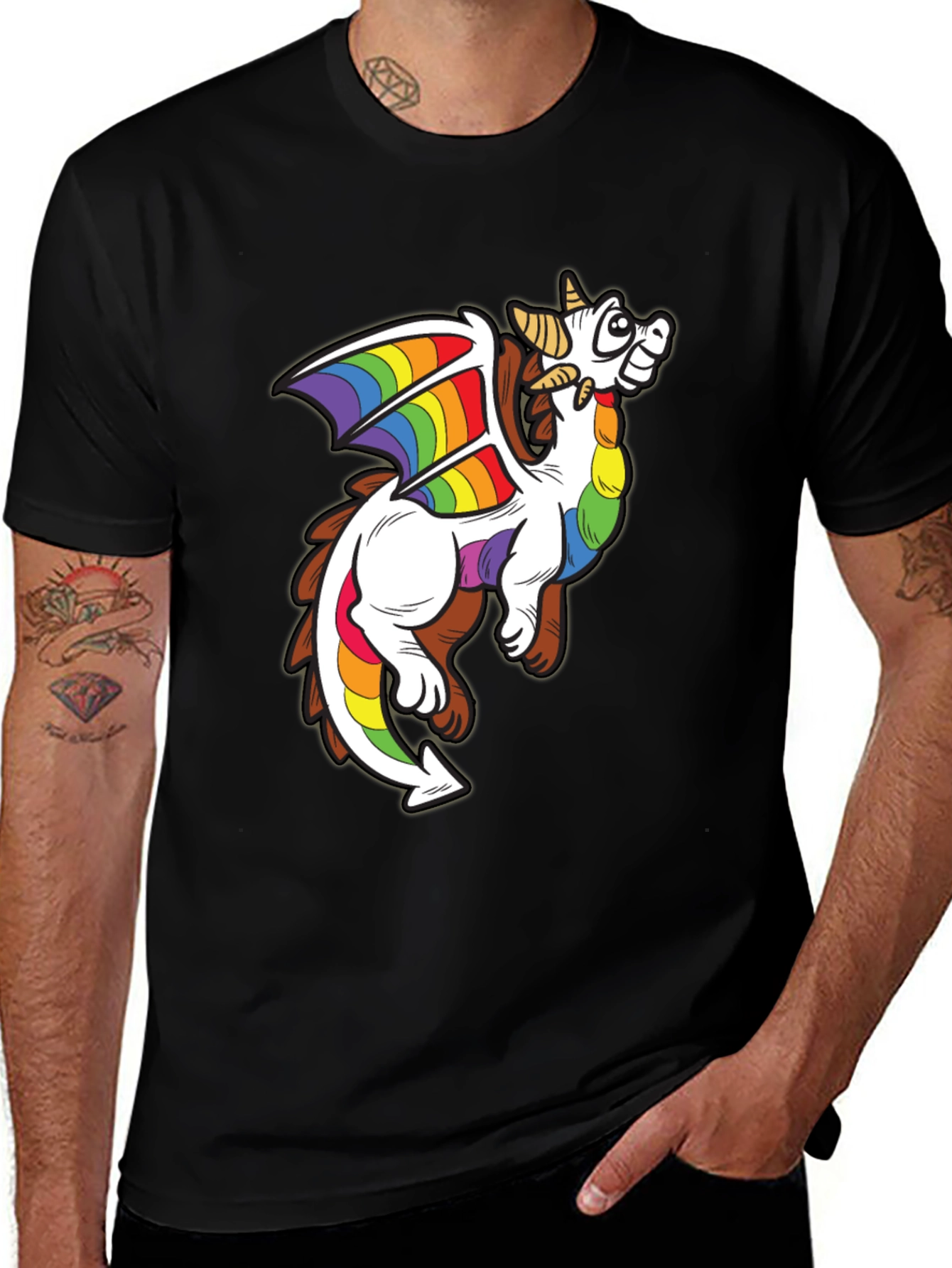 Variant 6 of Rainbow Dragon Graphic T-Shirt