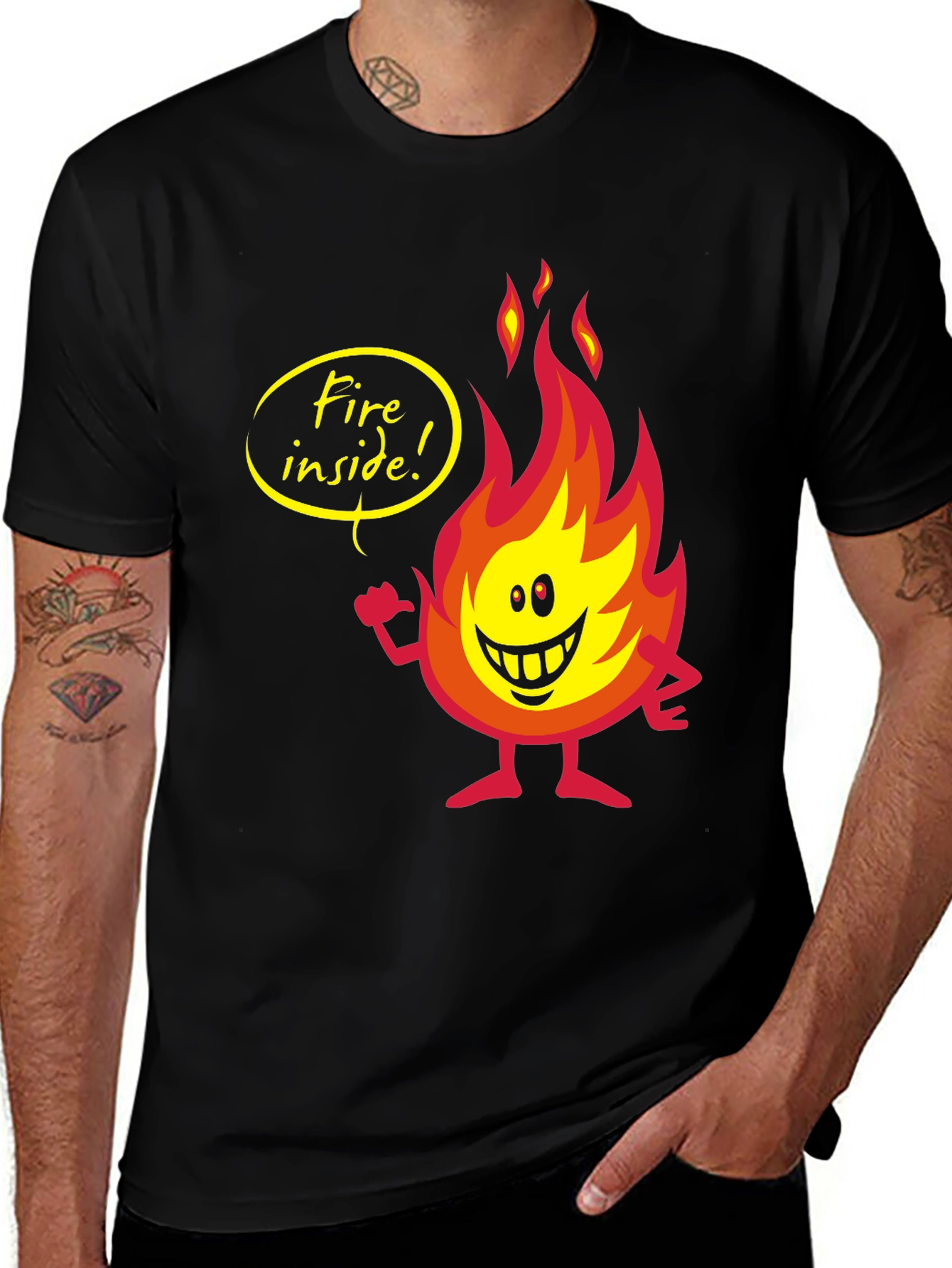 Variant 3 of Fire Inside Graphic Tee - Men's Black T-Shirt