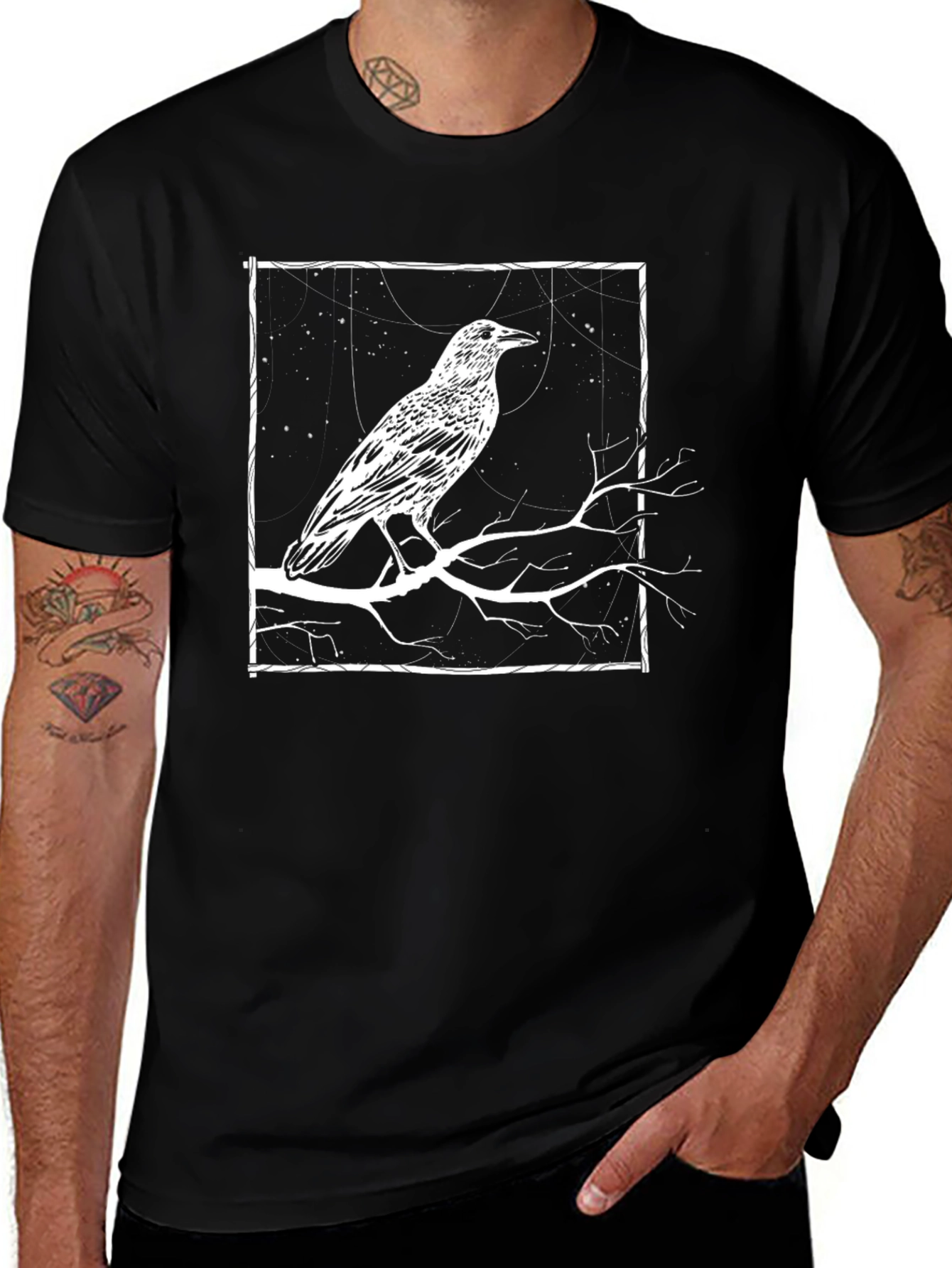 Variant 25 of Raven Branch Graphic Tee - Black