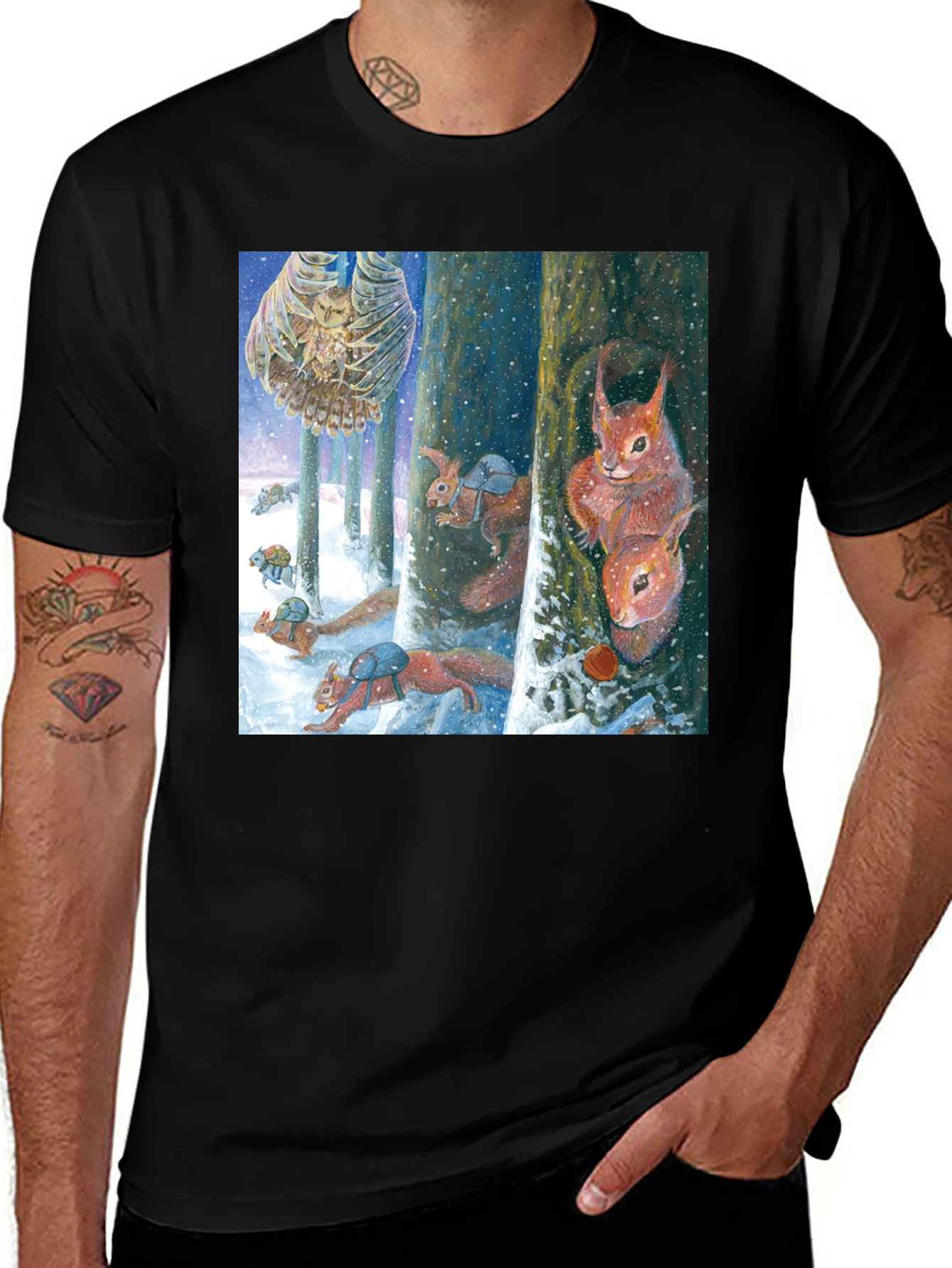 Variant 3 of Squirrel Winter Adventure T-Shirt