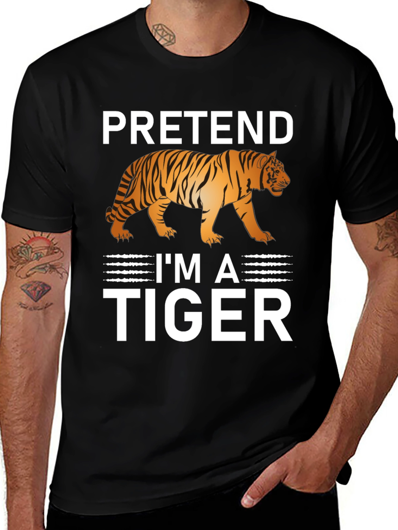 Variant 7 of Pretend I'm A Tiger Funny Graphic T-Shirt