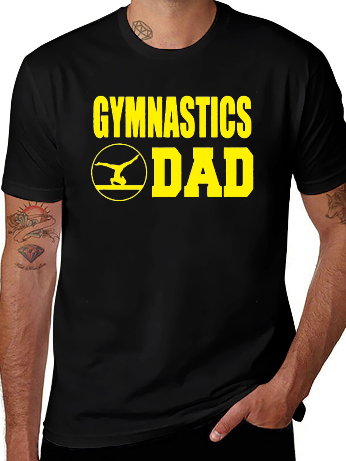 Gymnastics Dad Graphic T-Shirt - Black