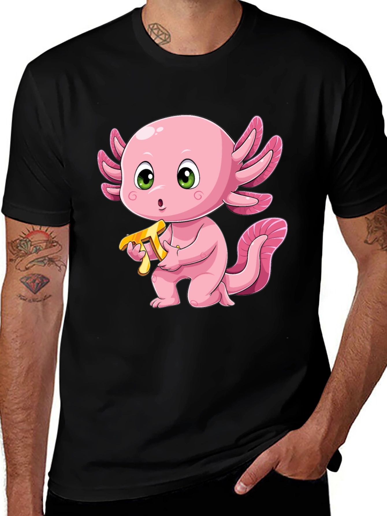 Variant 21 of Axolotl Pizza T-Shirt - Cute Kawaii Cartoon Design