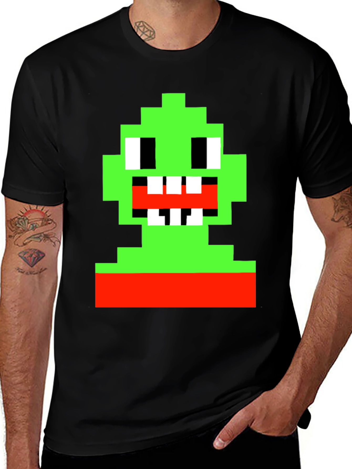 Variant 16 of Pixel Monster Graphic Tee - Retro Gamer Style