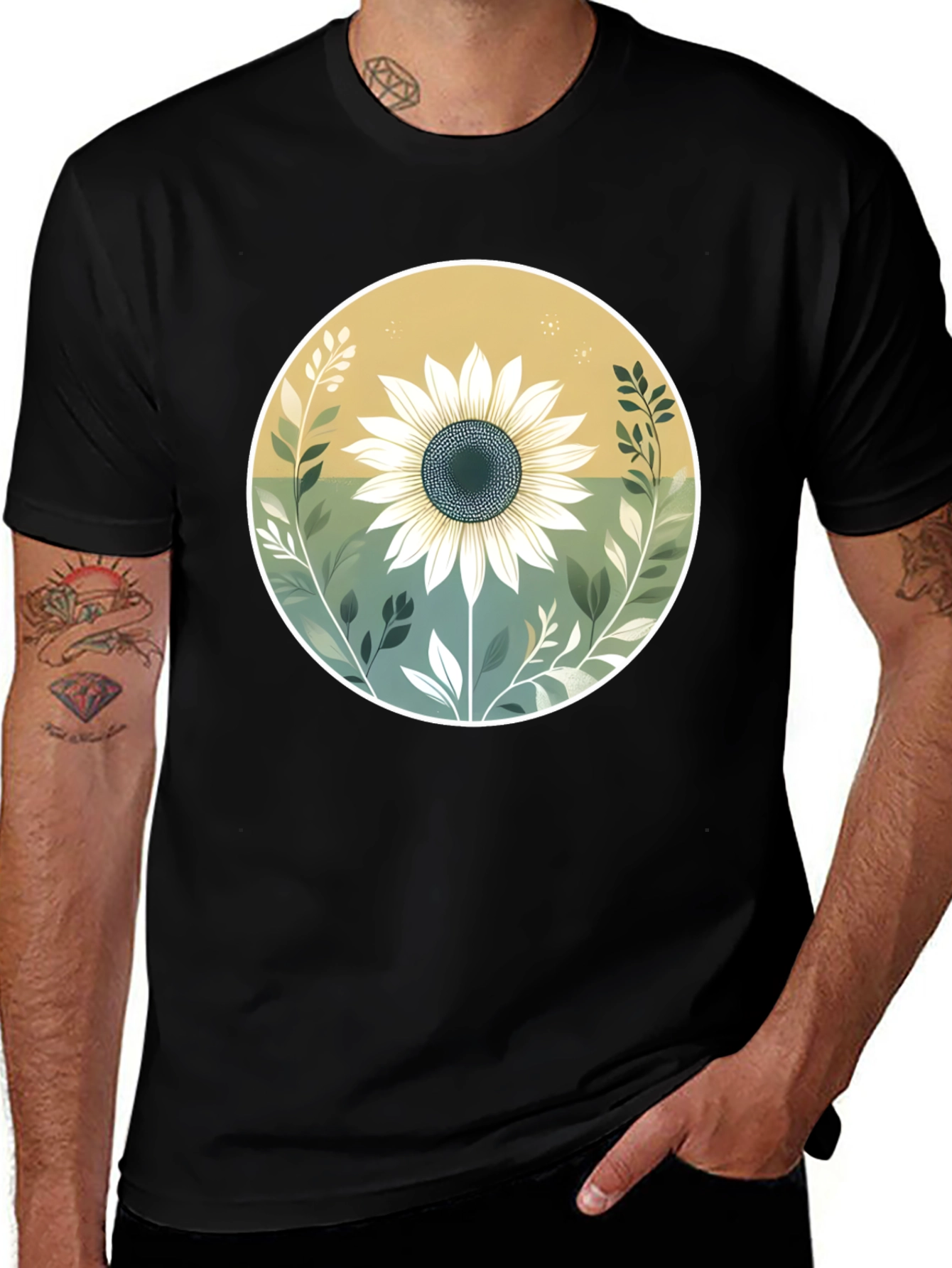 Variant 9 of Sunflower Graphic T-Shirt - Nature Inspired Design