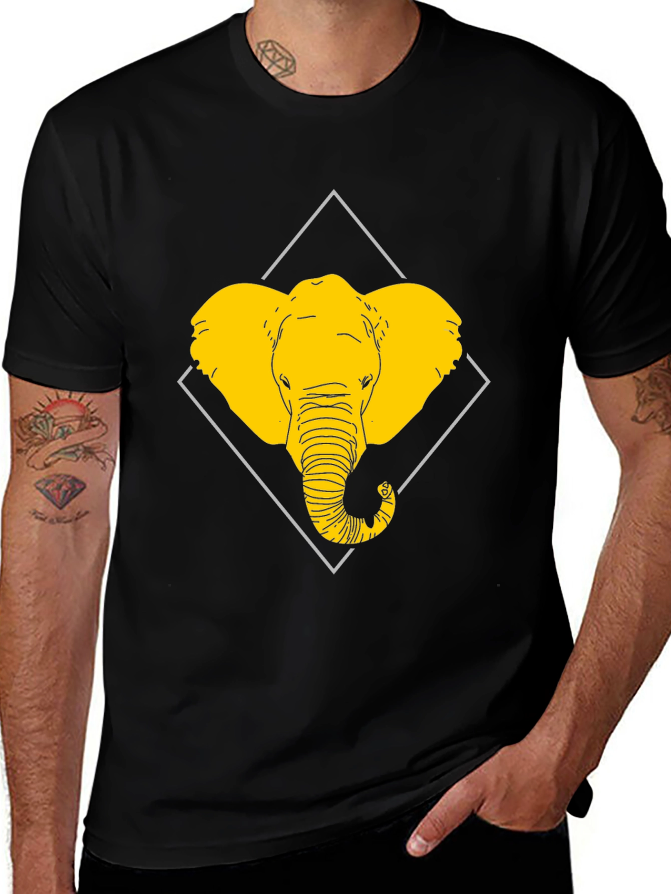 Variant 2 of Elephant Graphic Tee - Modern Animal Print