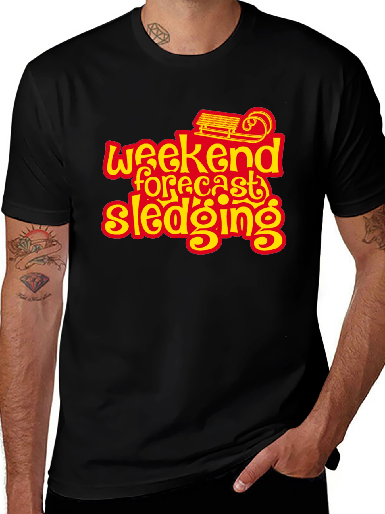 Variant 22 of Weekend Forecast Sledging Graphic Tee