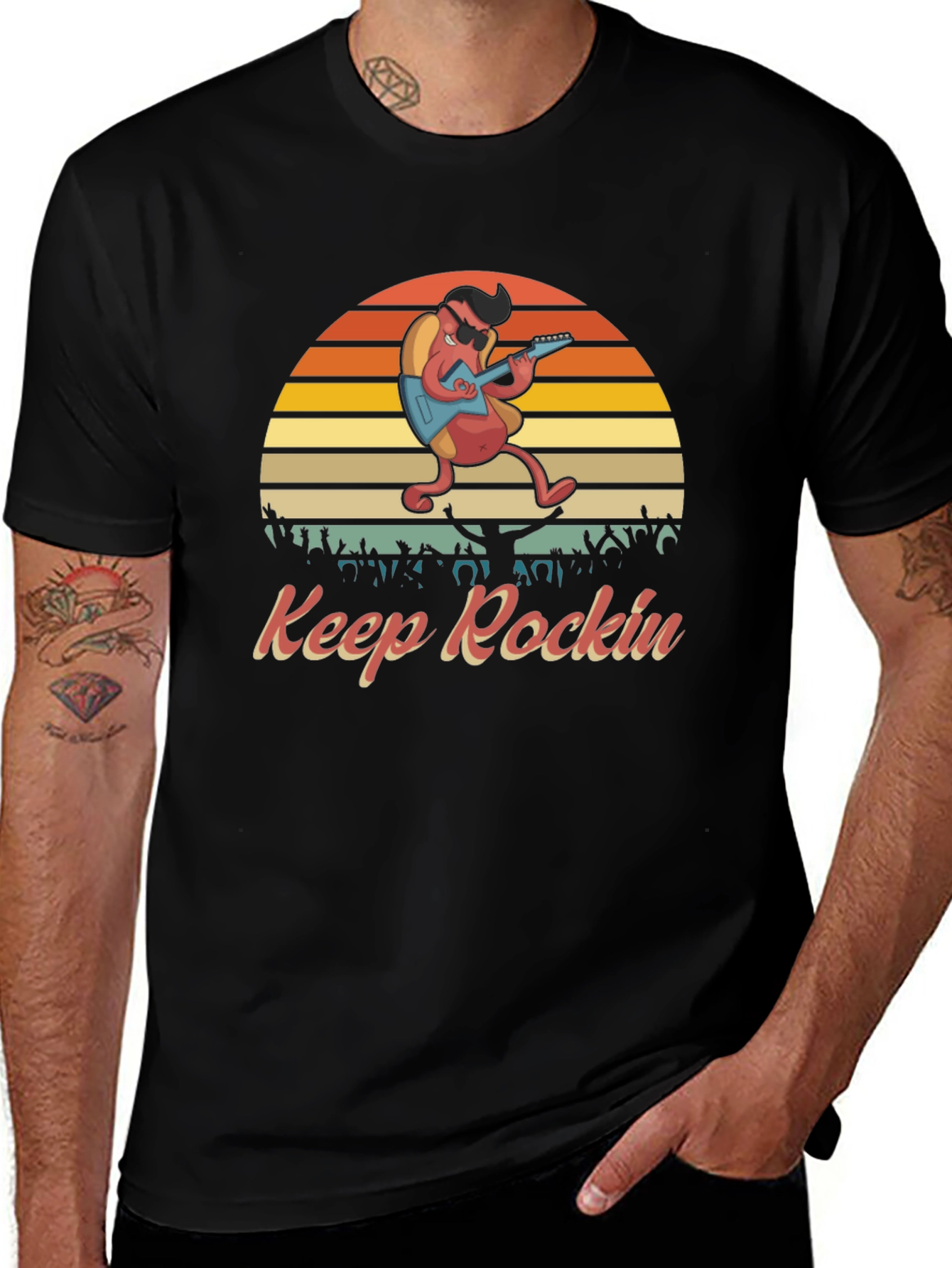 Variant 16 of Keep Rockin' Hotdog Graphic Tee