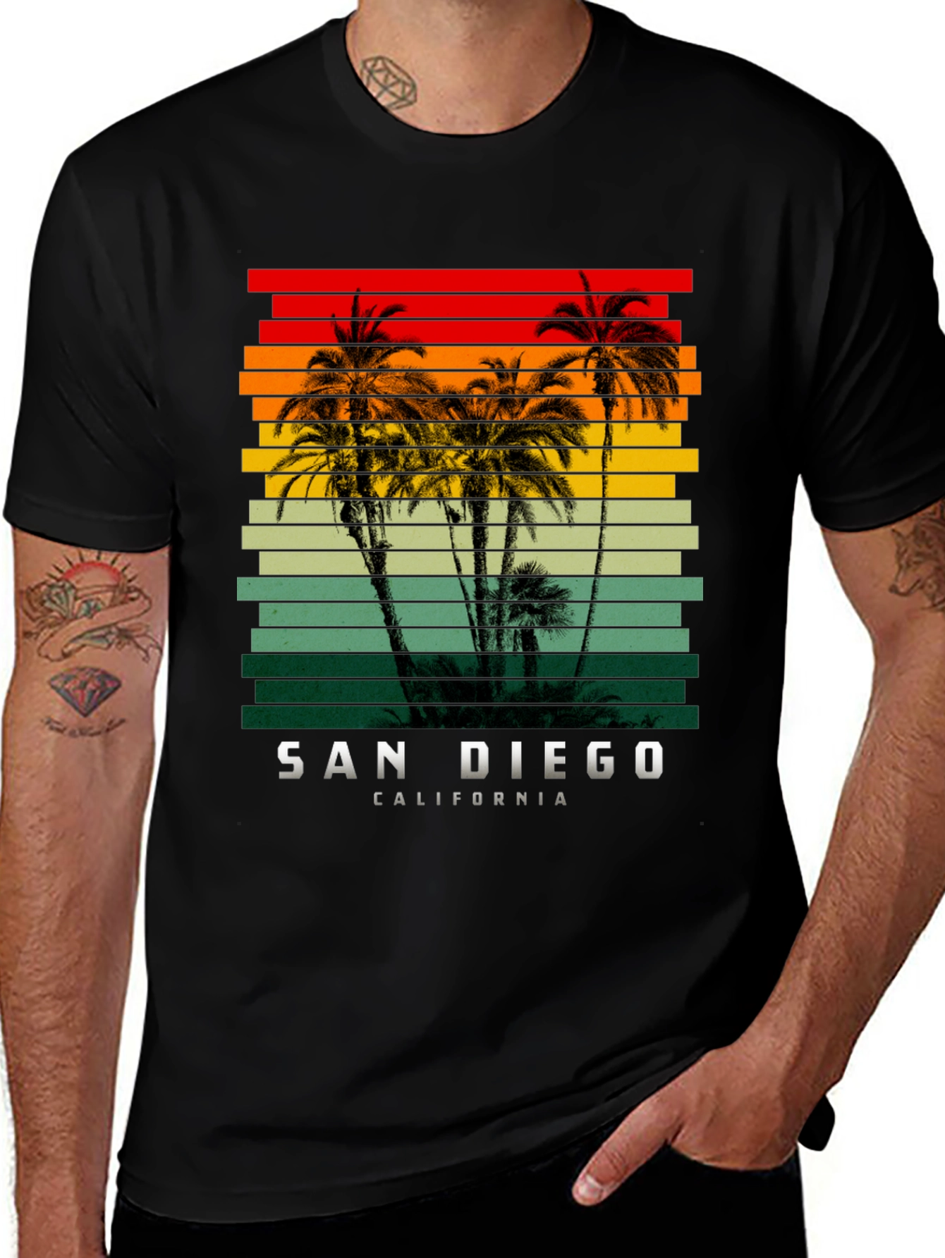 Variant 18 of San Diego California Palms Graphic T-Shirt