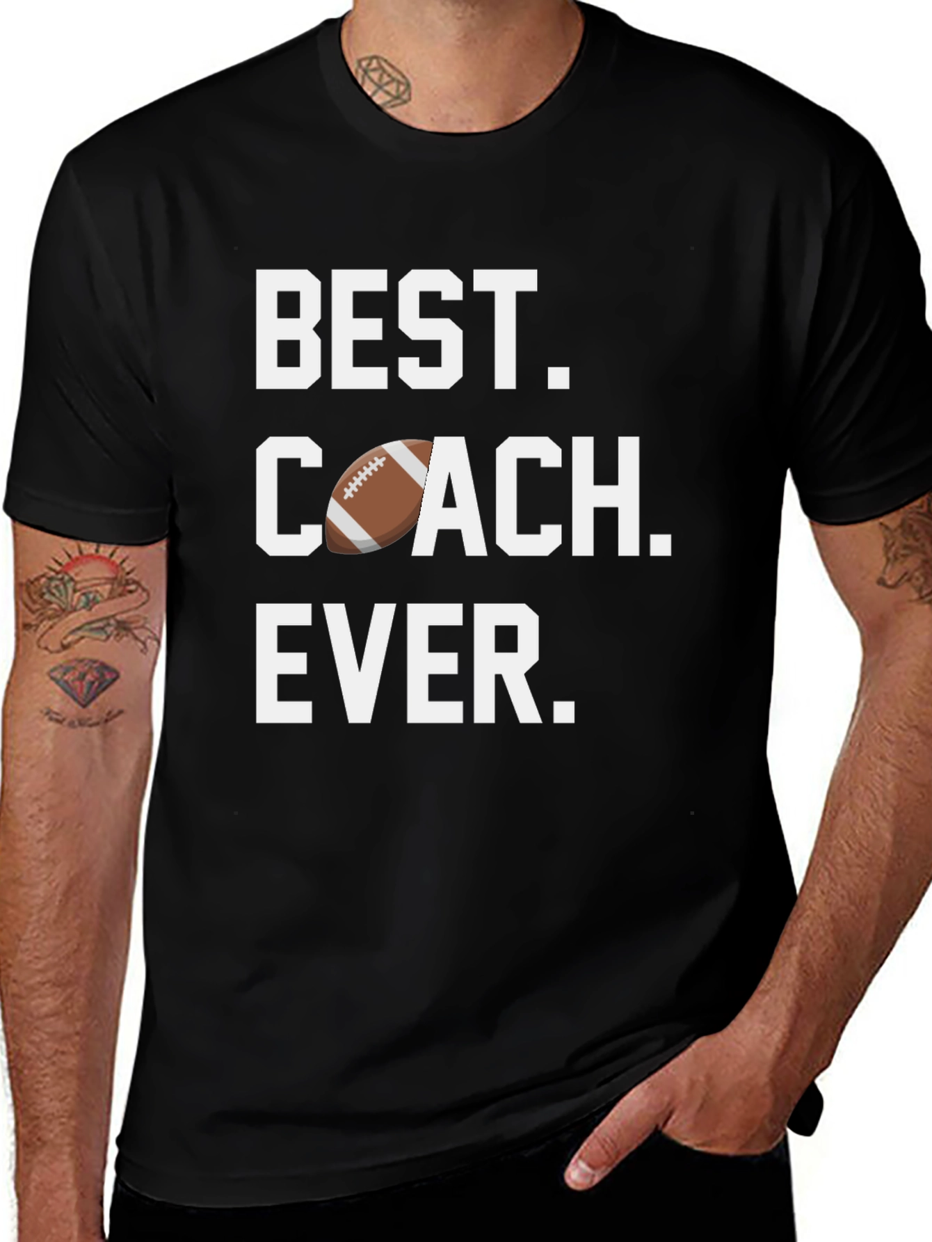 Variant 3 of Best Coach Ever T-Shirt Football Design