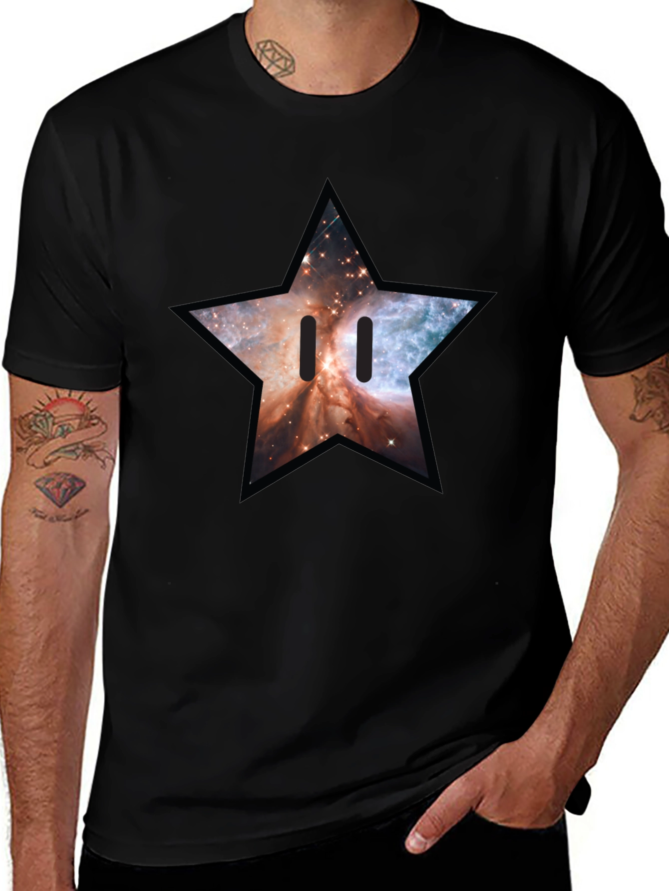 Variant 24 of Galaxy Star Graphic Black T-Shirt