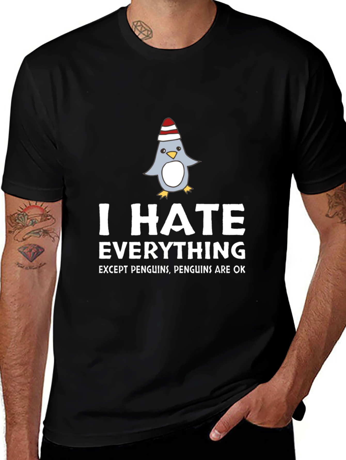 Variant 2 of I Hate Everything Penguin T-Shirt